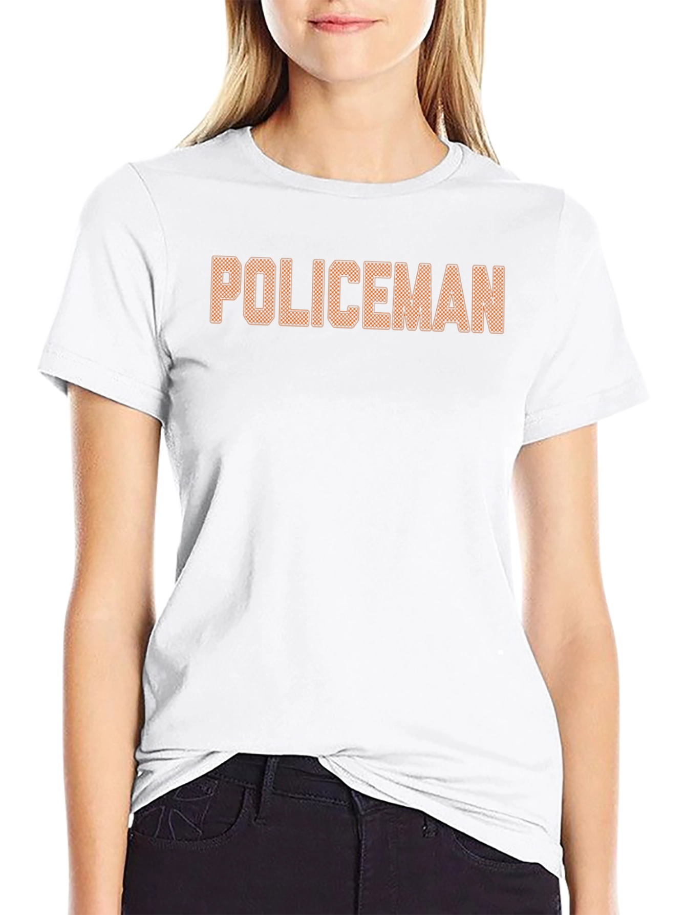 Policeman Graphic Print Black T-Shirt