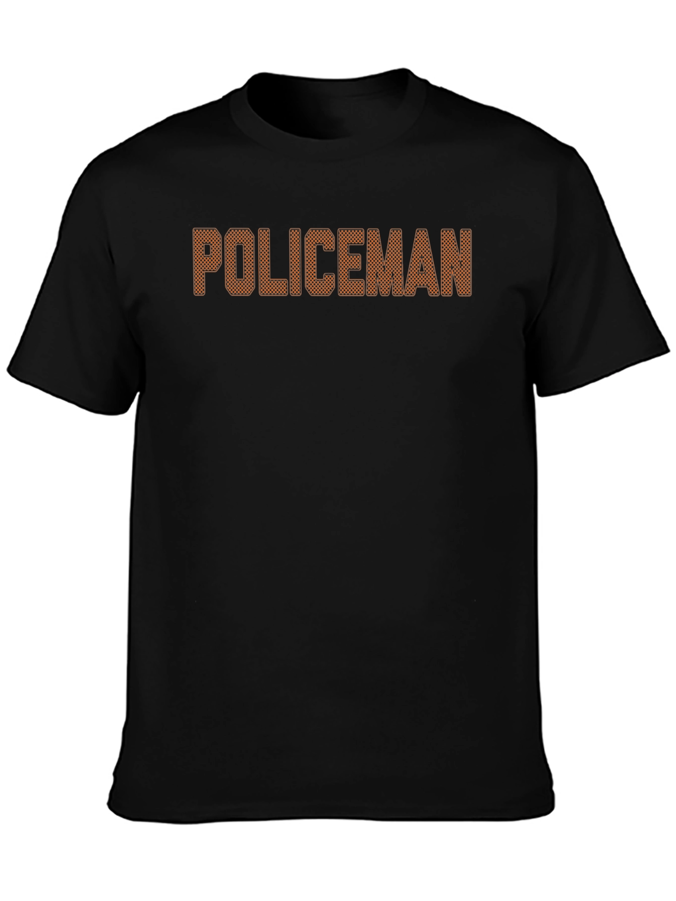 Policeman Graphic Print Black T-Shirt