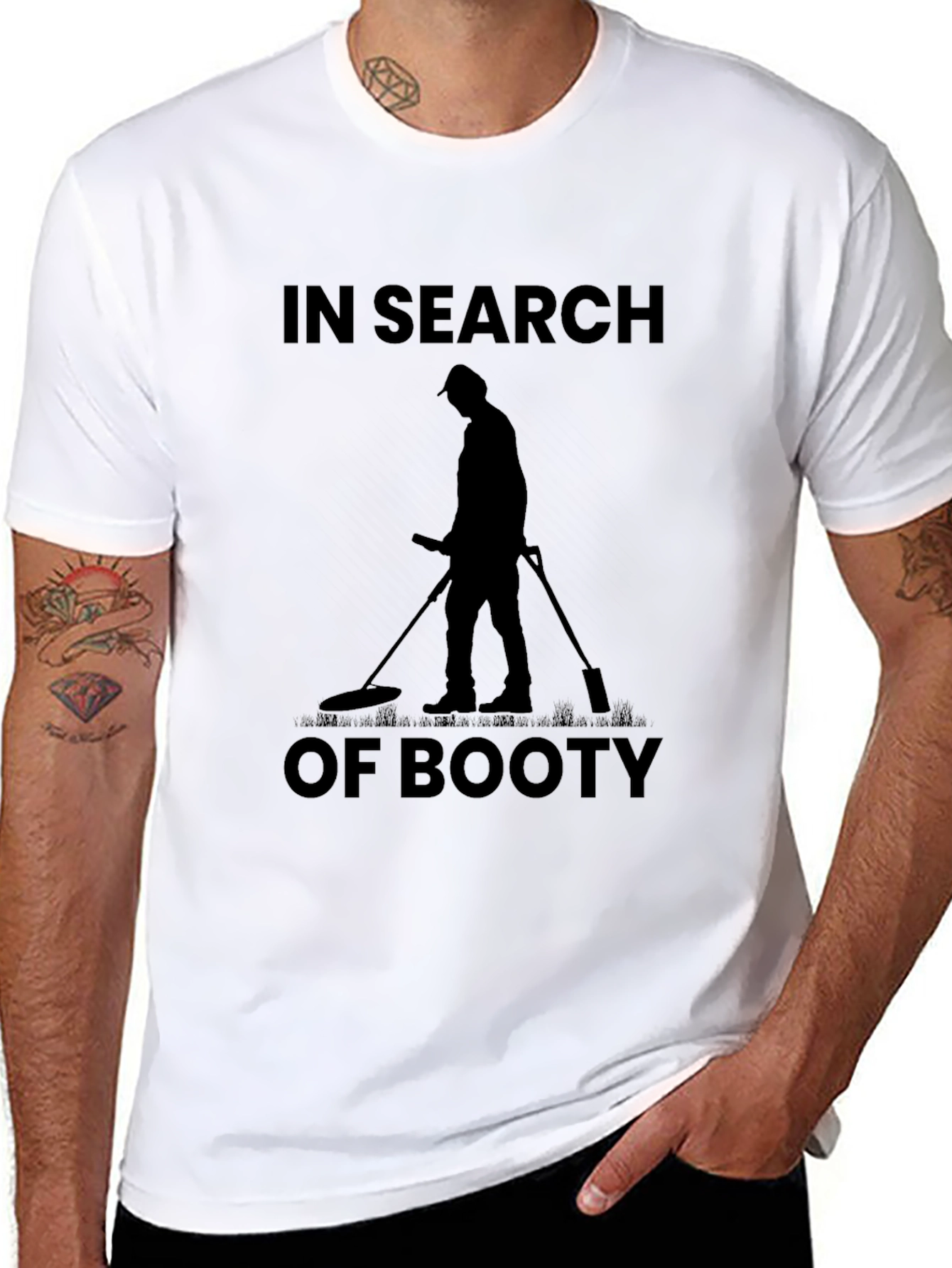 Mens In Search of Booty Black T-Shirt