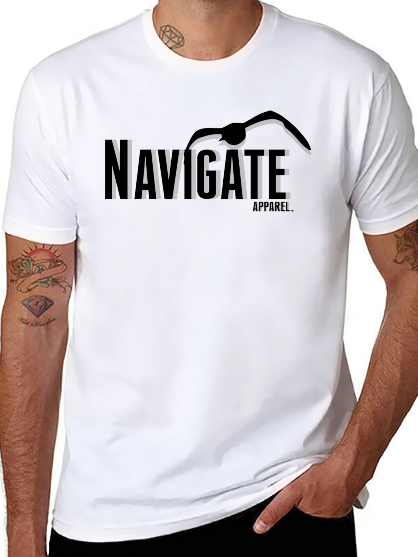 Navigate Apparel Black Graphic T-Shirt