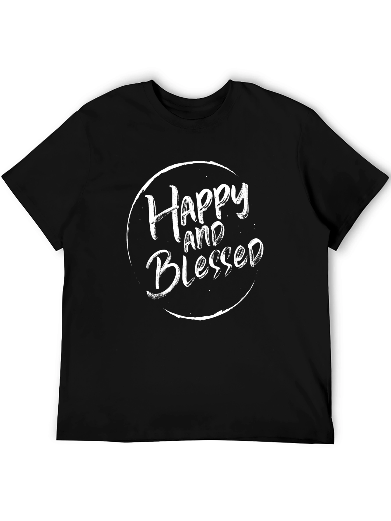 Happy and Blessed Graphic Tee - Black T-Shirt