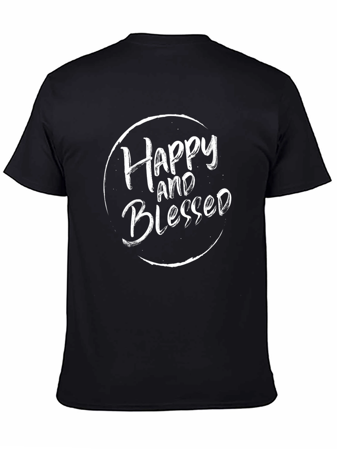 Happy and Blessed Graphic Tee - Black T-Shirt