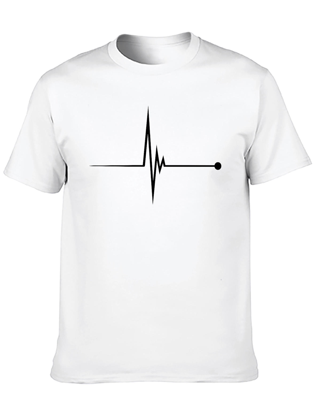 Heartbeat Line Graphic T-Shirt - Cool Casual Tee