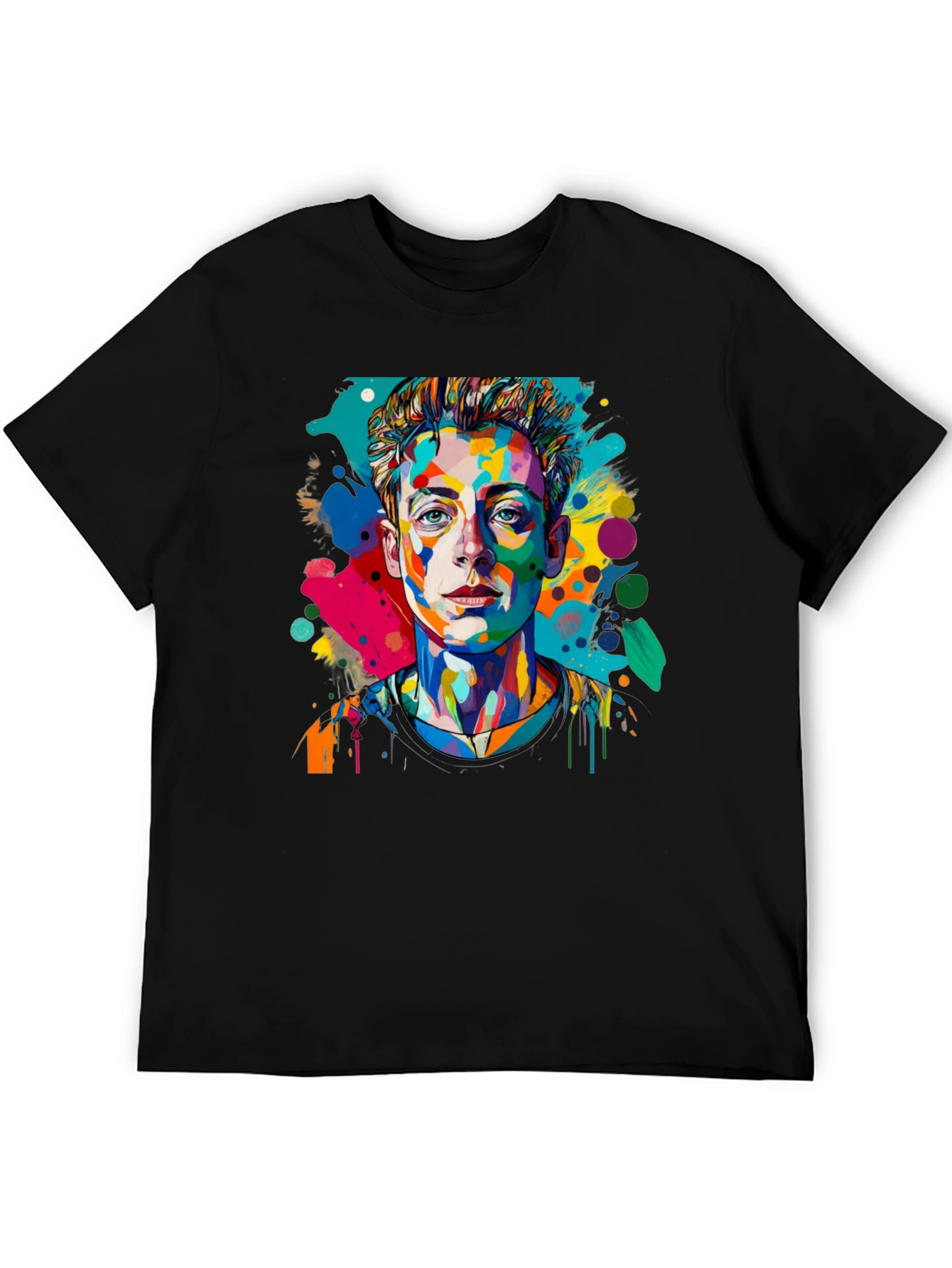 Pop Art Mans Black T-Shirt