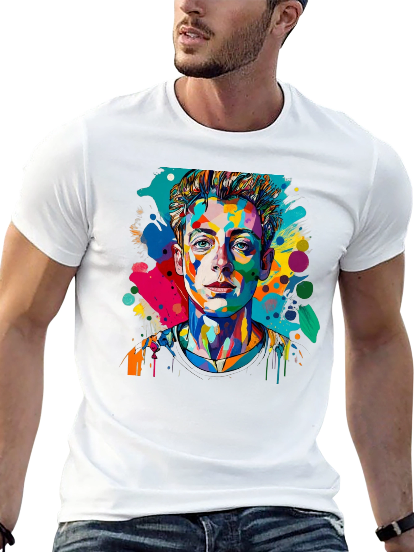 Pop Art Mans Black T-Shirt