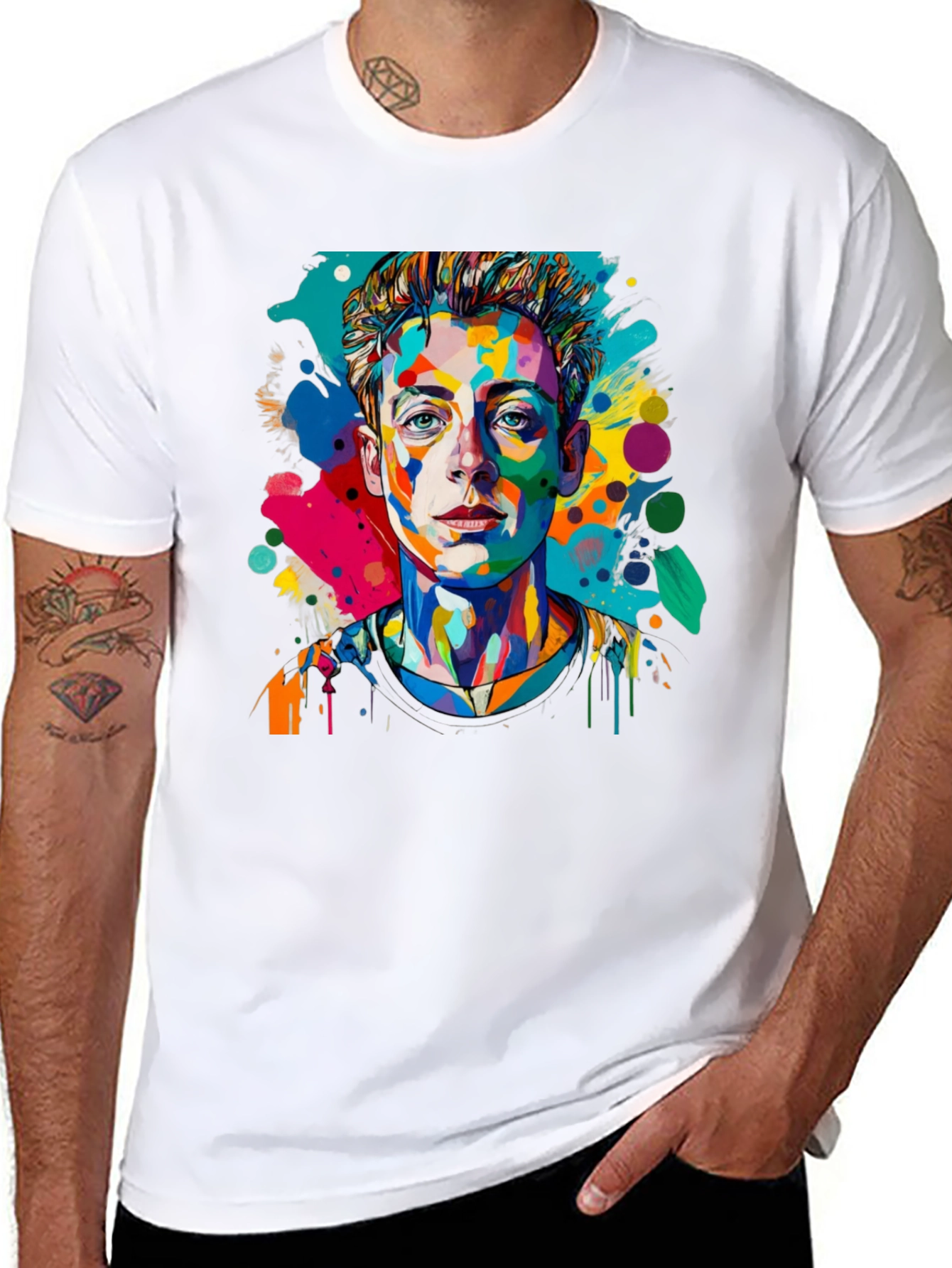 Pop Art Mans Black T-Shirt