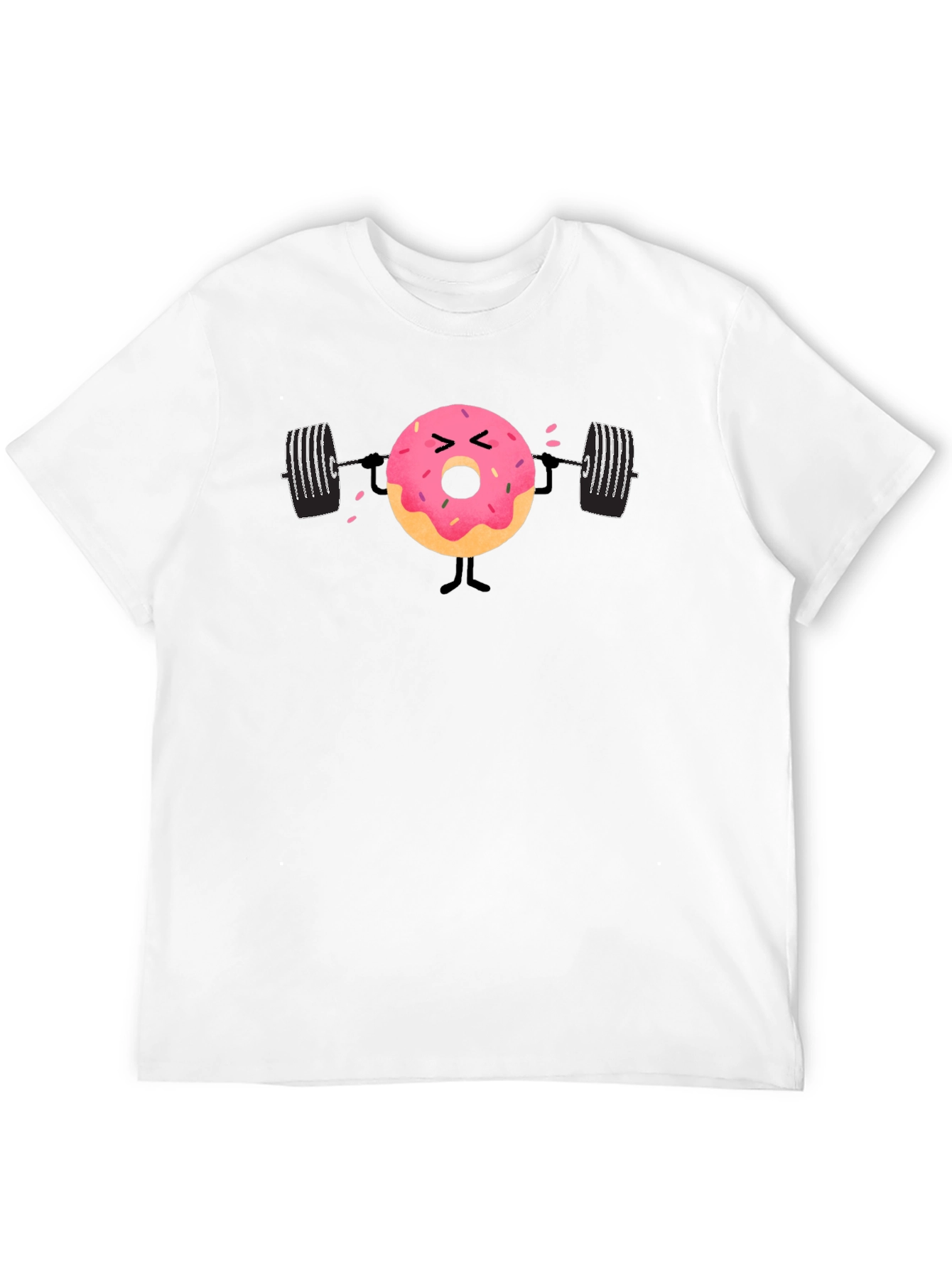 Donut Weightlifting Funny Black T-Shirt