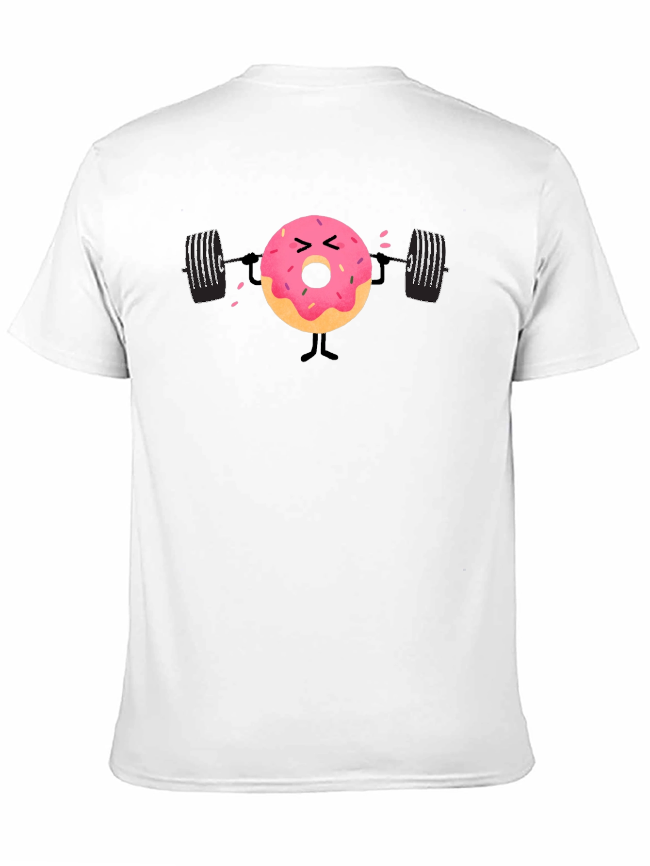 Donut Weightlifting Funny Black T-Shirt