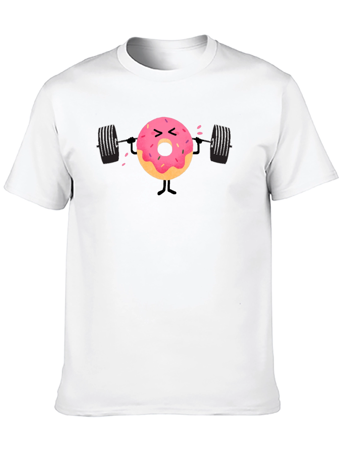 Donut Weightlifting Funny Black T-Shirt