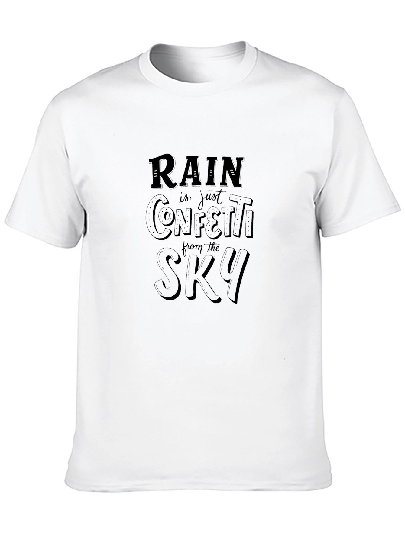 Rain Confetti T-Shirt - Black Graphic Tee