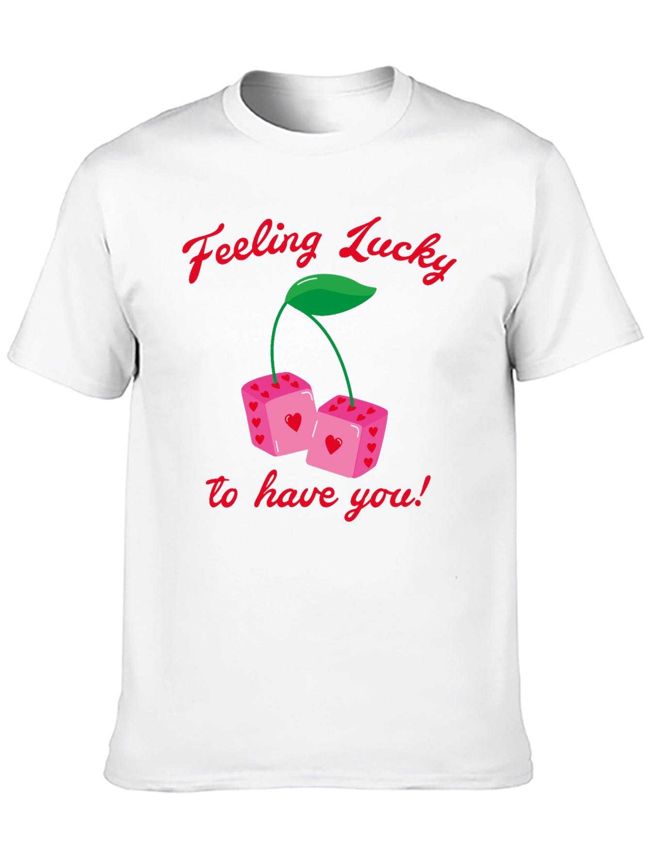 Lucky Dice T-Shirt - Heart Print Valentines Day Gift