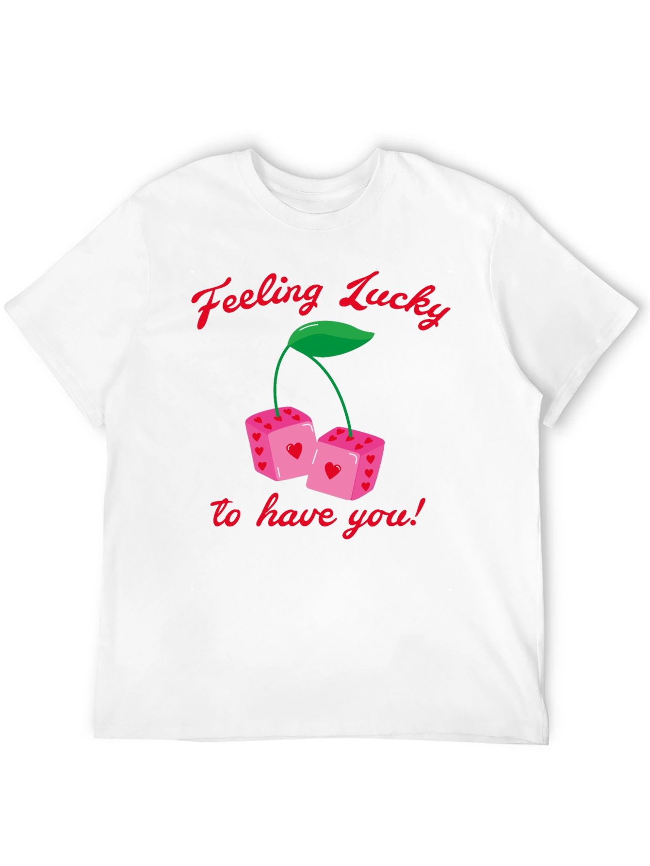Lucky Dice T-Shirt - Heart Print Valentines Day Gift