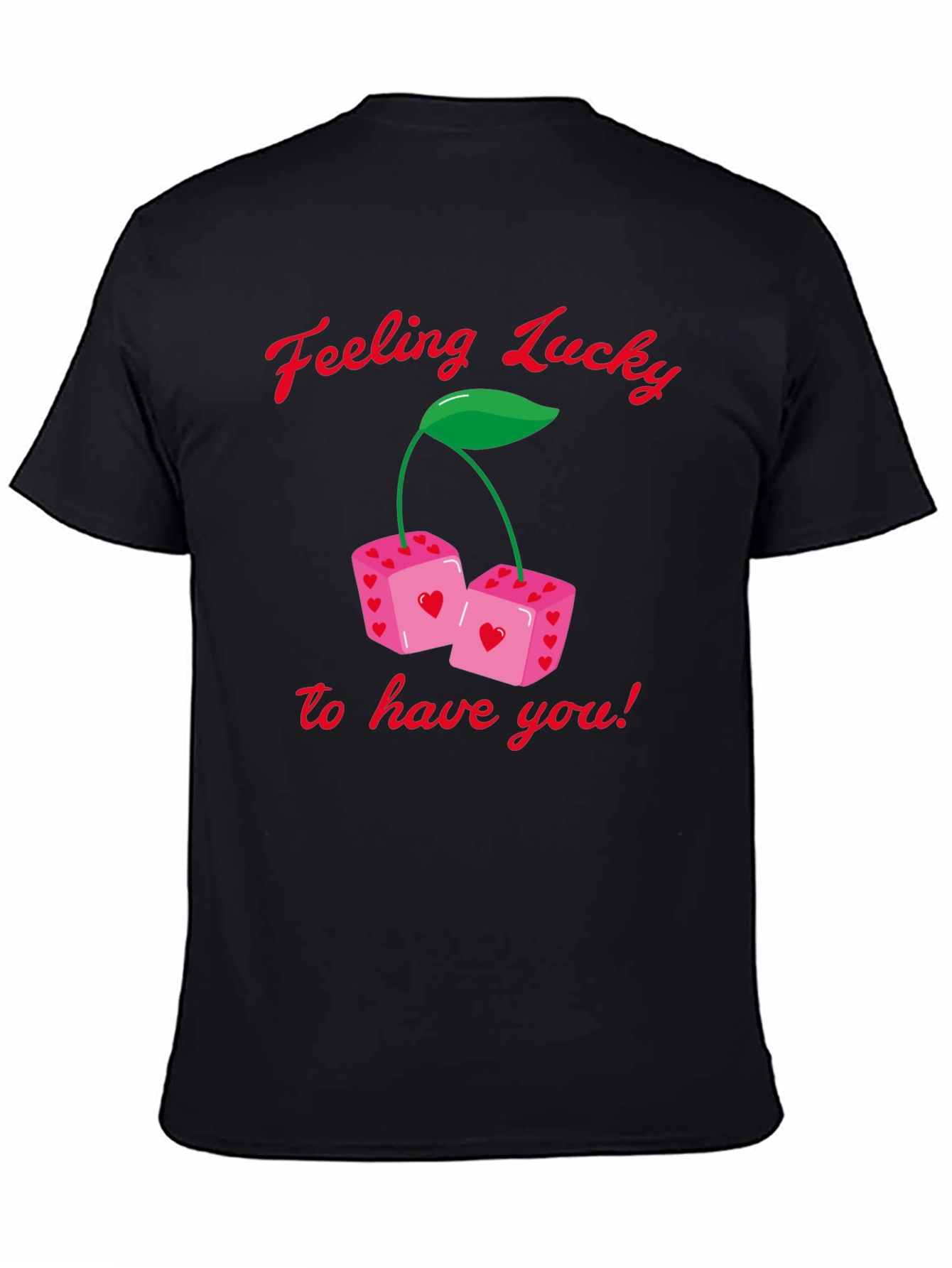 Lucky Dice T-Shirt - Heart Print Valentines Day Gift