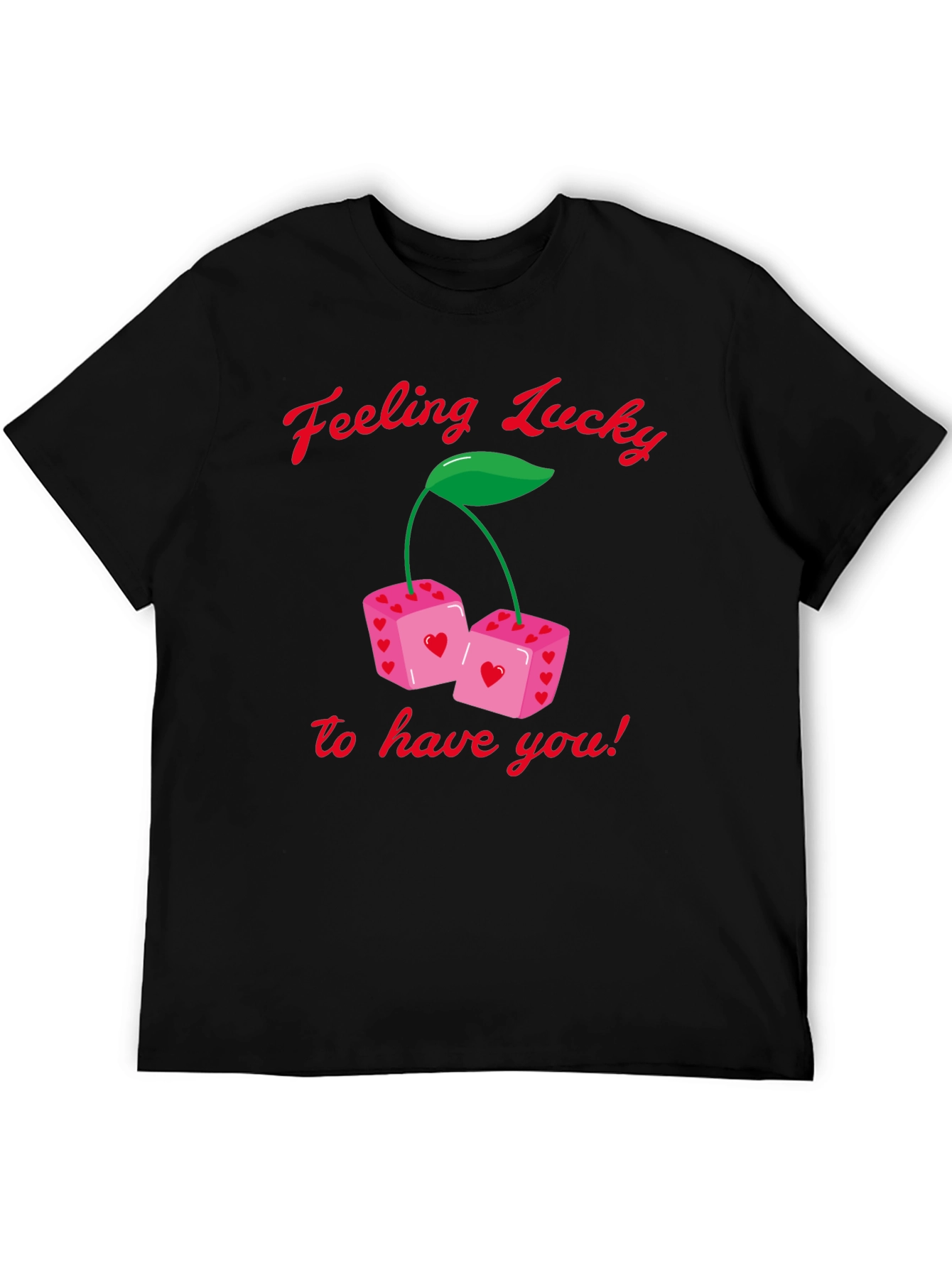 Lucky Dice T-Shirt - Heart Print Valentines Day Gift