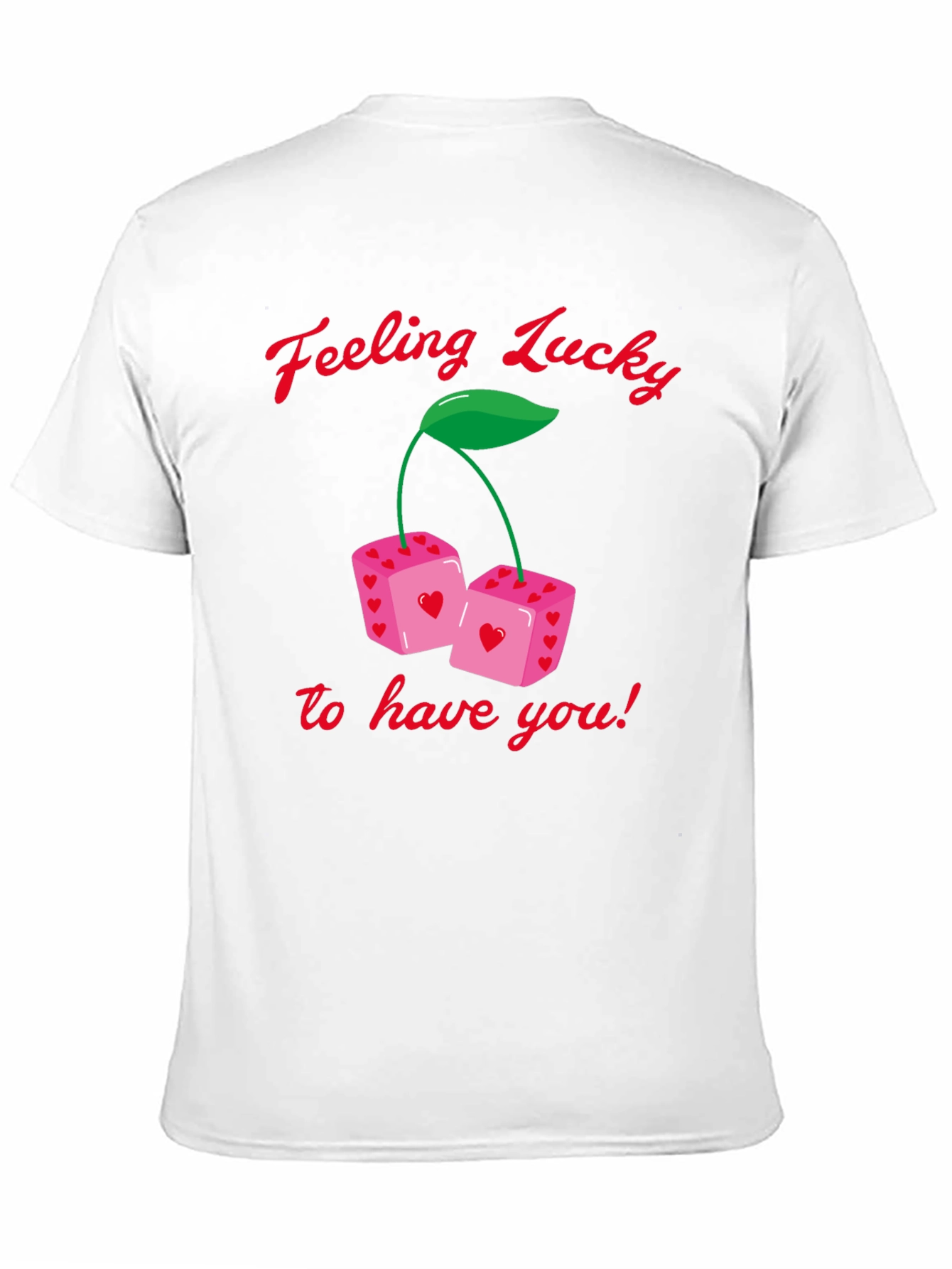 Lucky Dice T-Shirt - Heart Print Valentines Day Gift