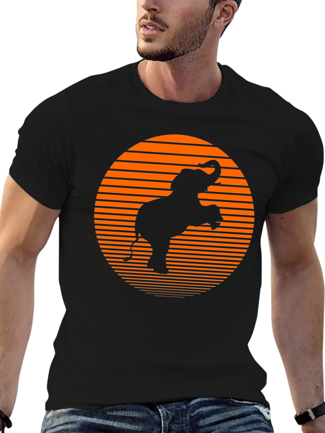 Elephant Sunset Graphic Tee