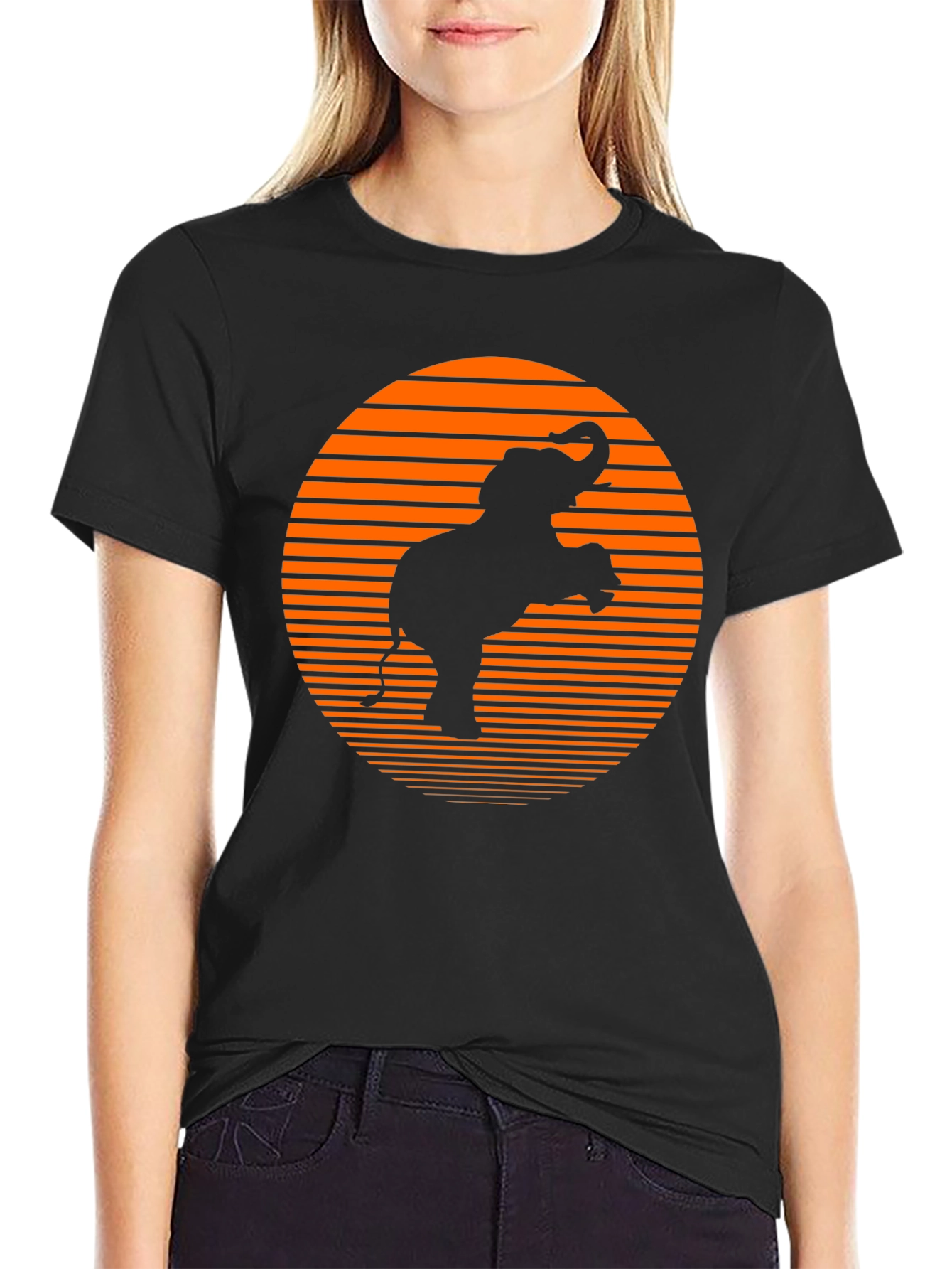 Elephant Sunset Graphic Tee