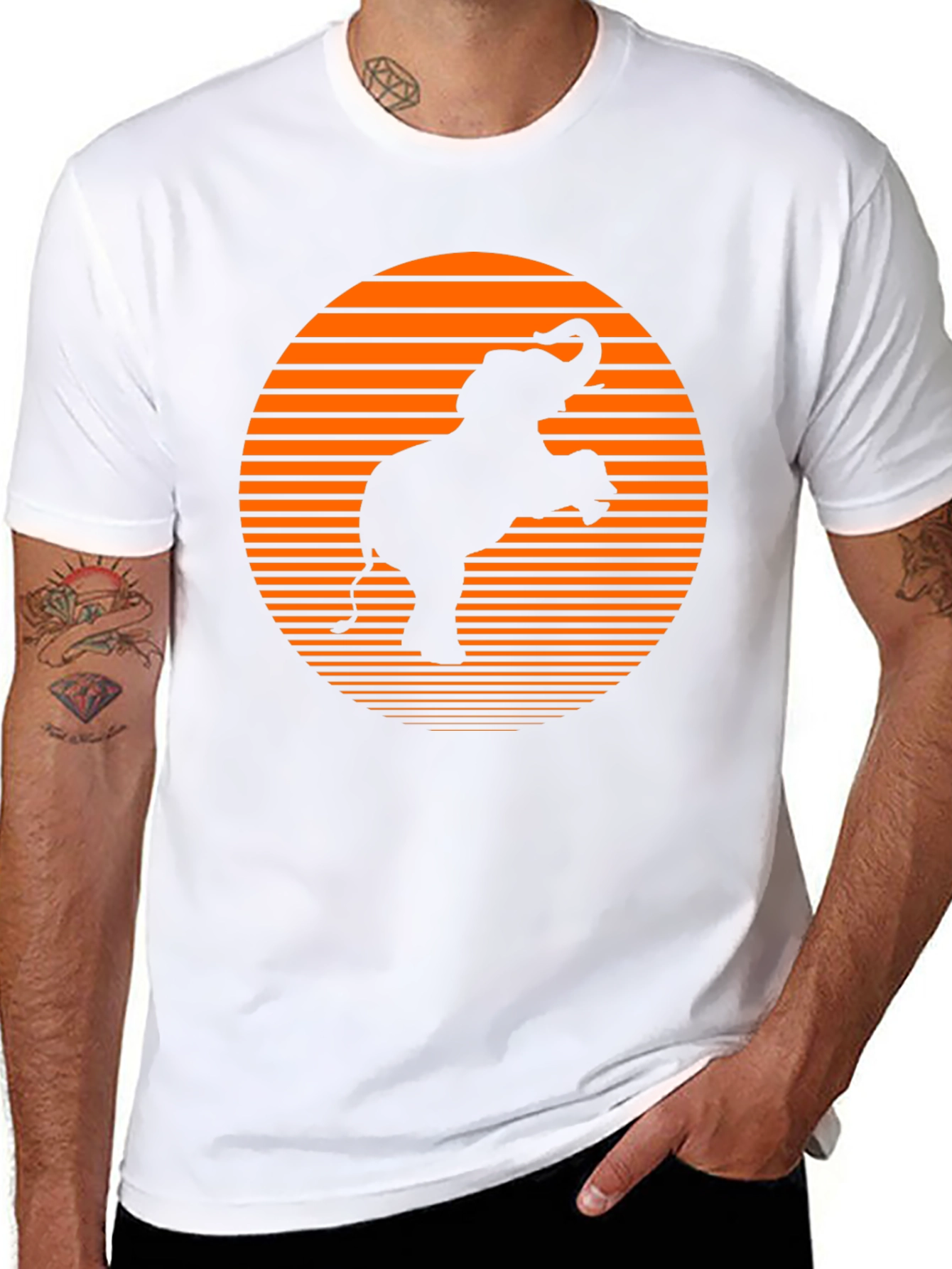 Elephant Sunset Graphic Tee