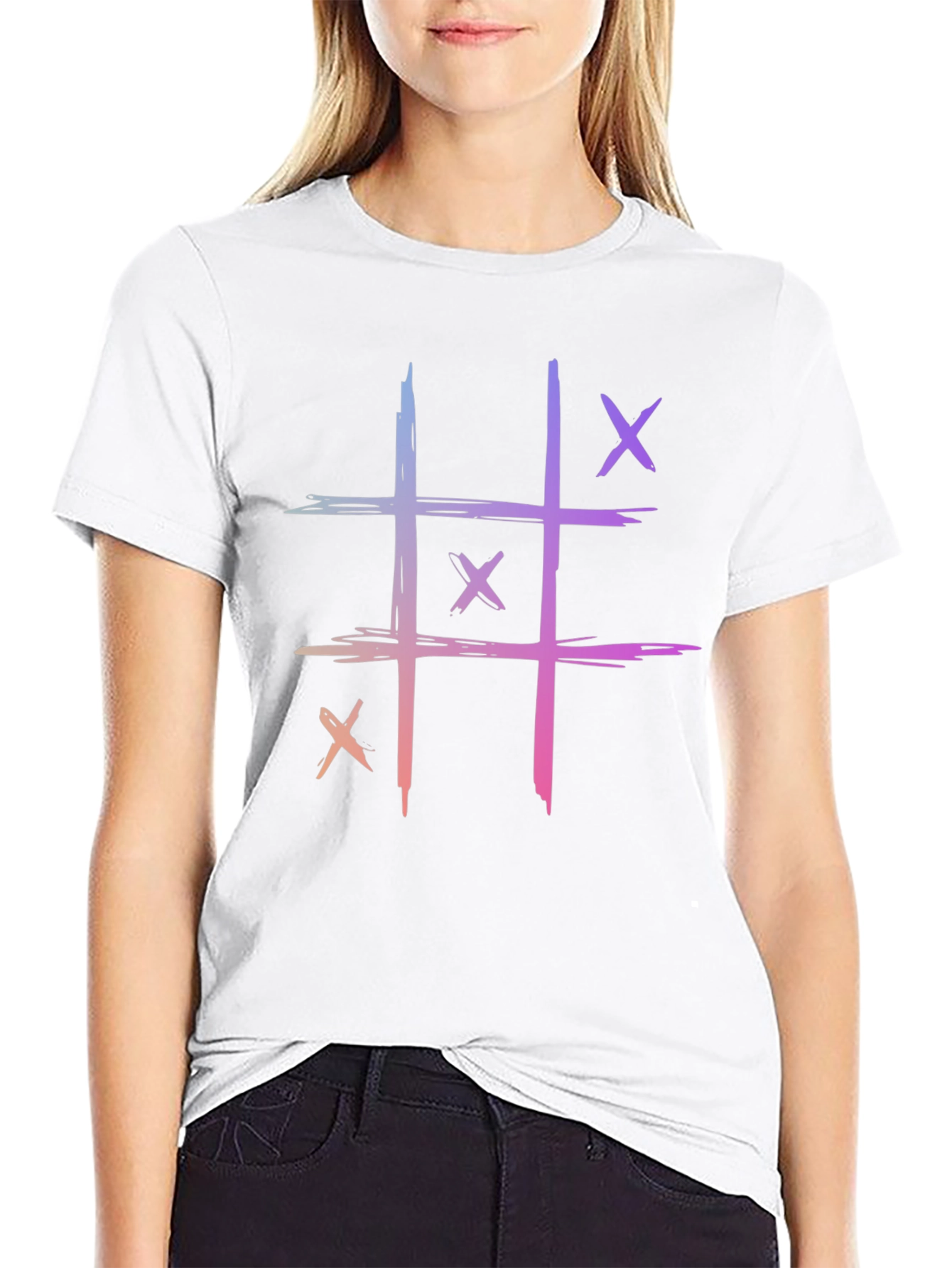 Tic-Tac-Toe Graphic T-Shirt - Cool Casual Tee