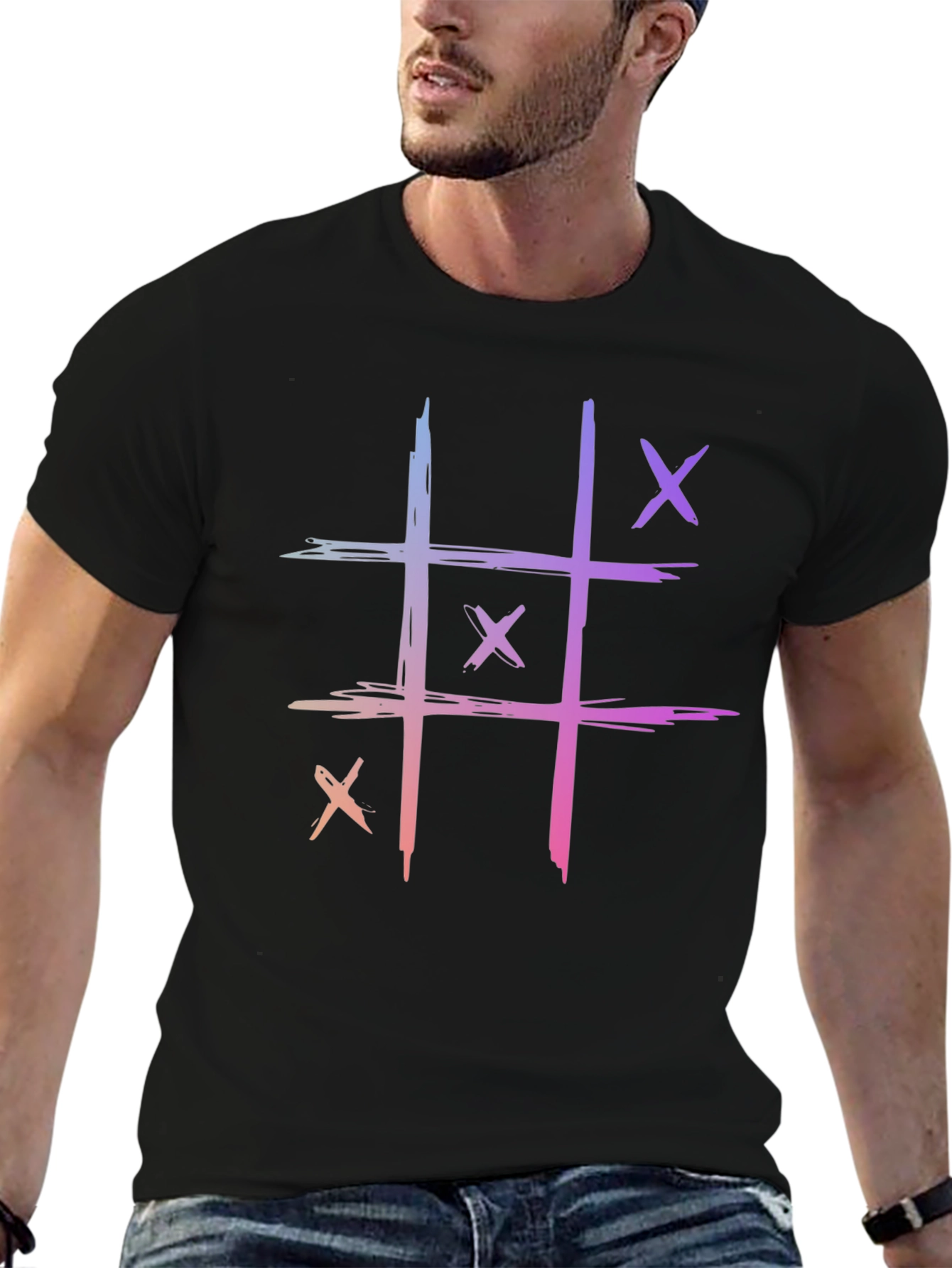 Tic-Tac-Toe Graphic T-Shirt - Cool Casual Tee