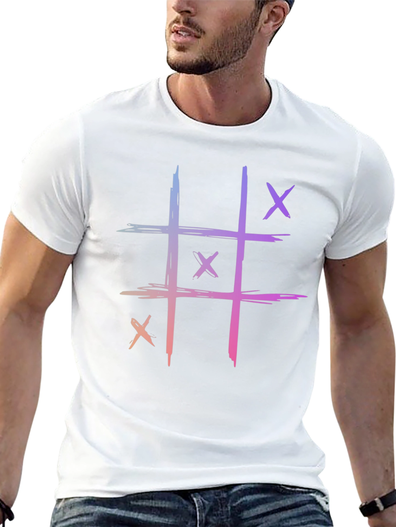 Tic-Tac-Toe Graphic T-Shirt - Cool Casual Tee