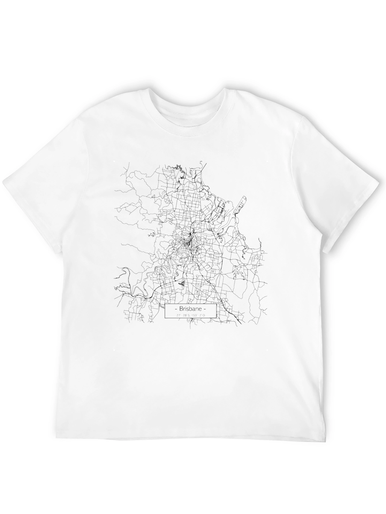 Brisbane City Map Graphic Tee - Black