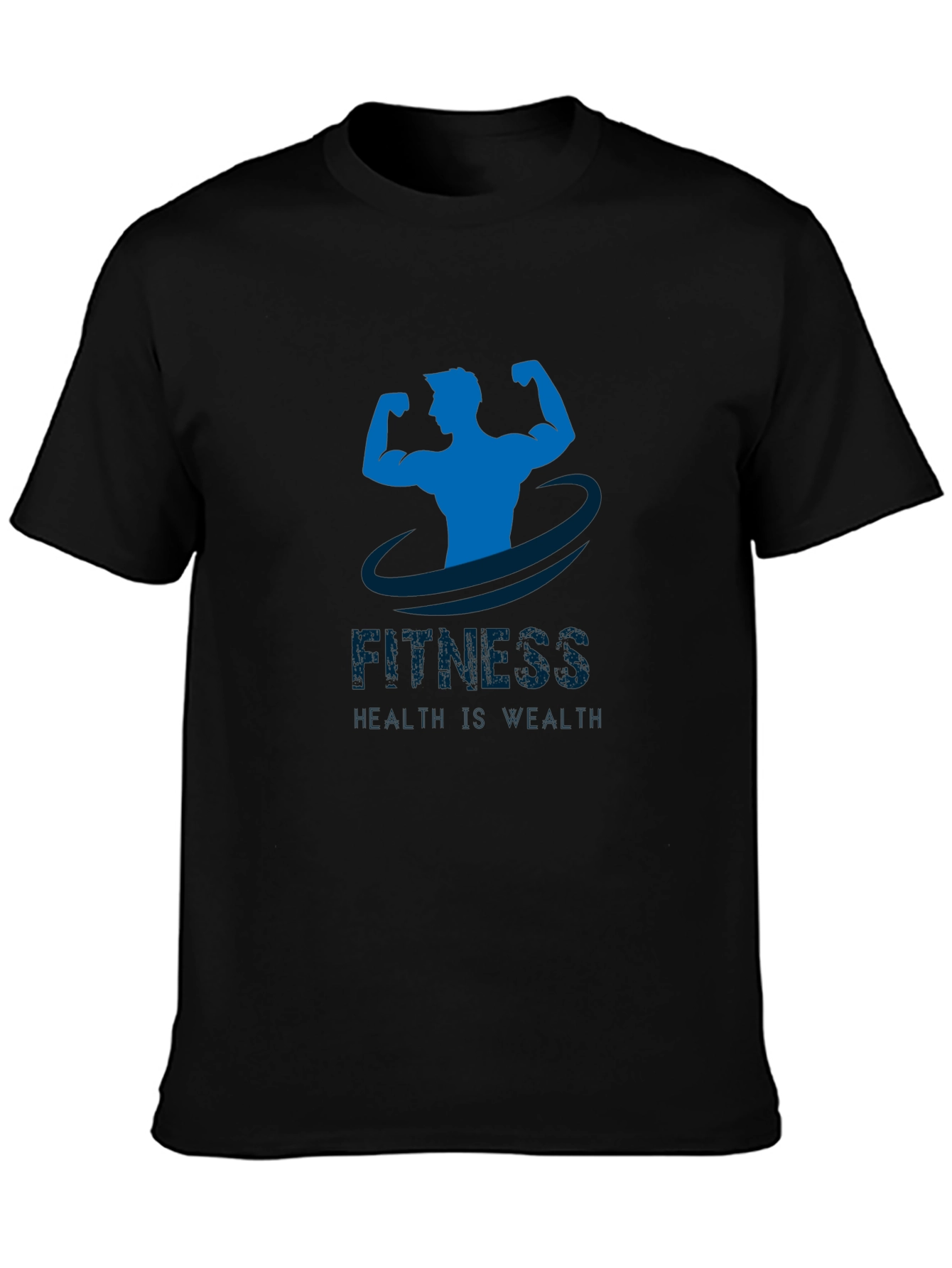 Fitness Graphic Print Tee - Black