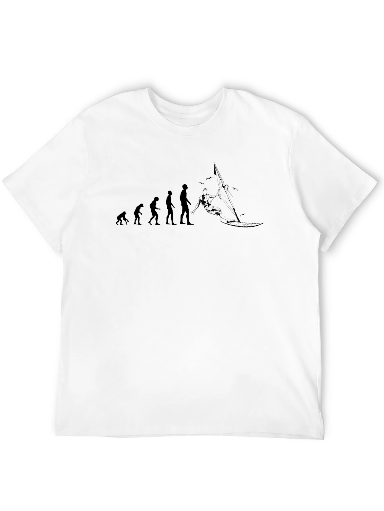 Evolution of Windsurfing Graphic T-Shirt - Black
