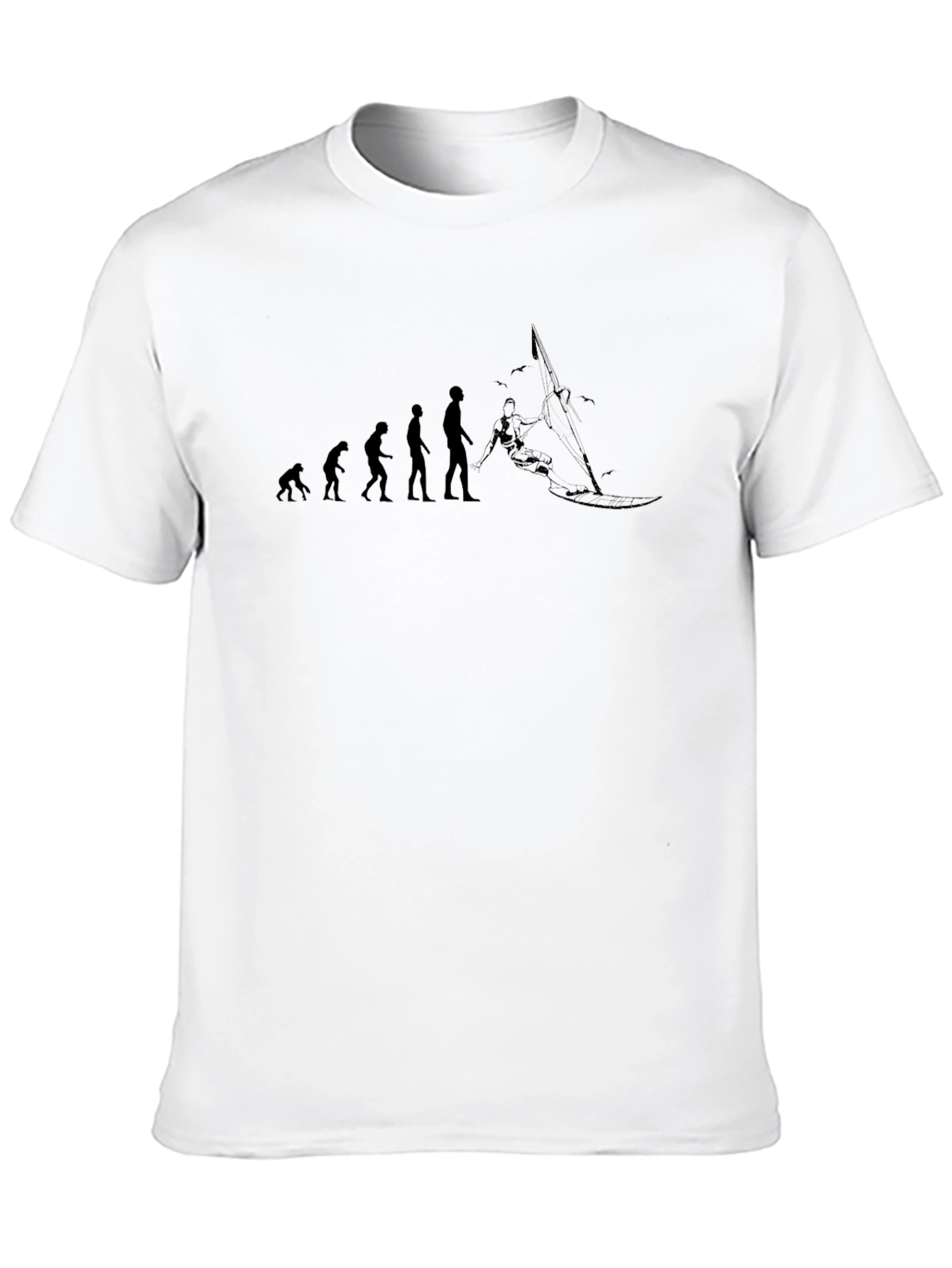 Evolution of Windsurfing Graphic T-Shirt - Black
