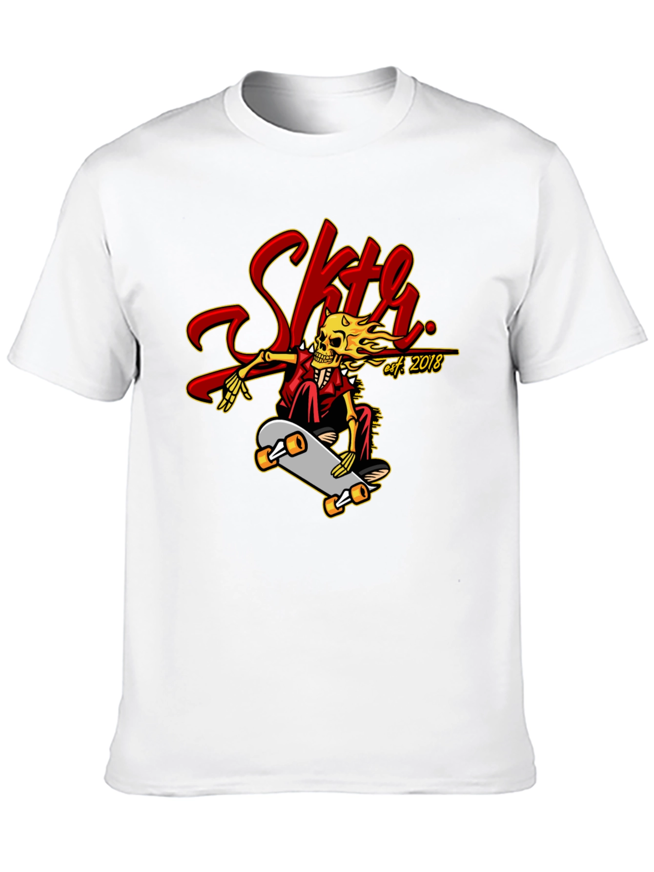 Skate Skeleton Graphic Tee - Cool Skateboard Design
