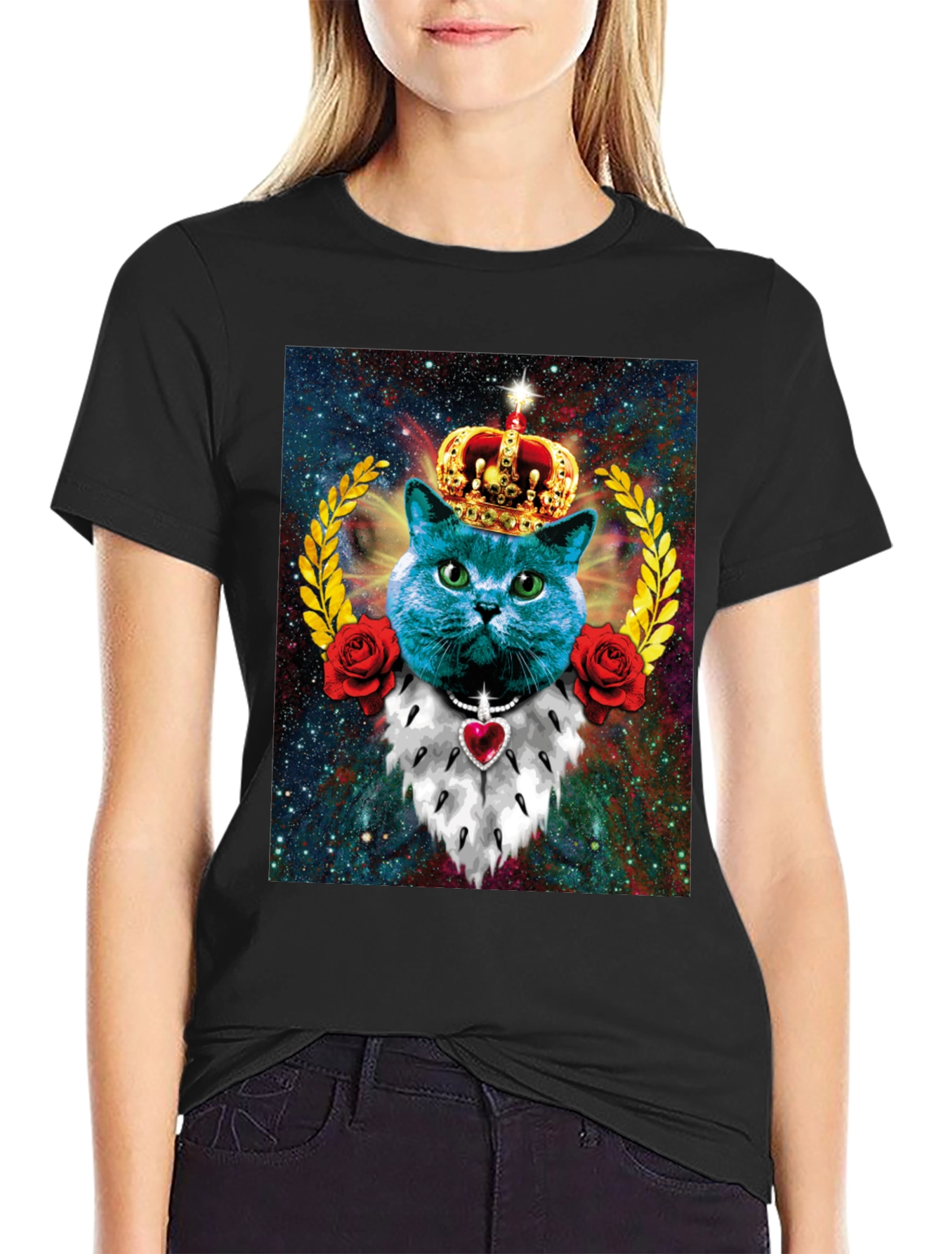 King Cat T-Shirt Galaxy Cat Tee
