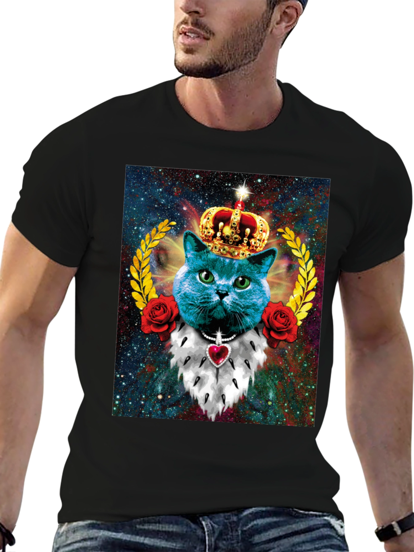 King Cat T-Shirt Galaxy Cat Tee