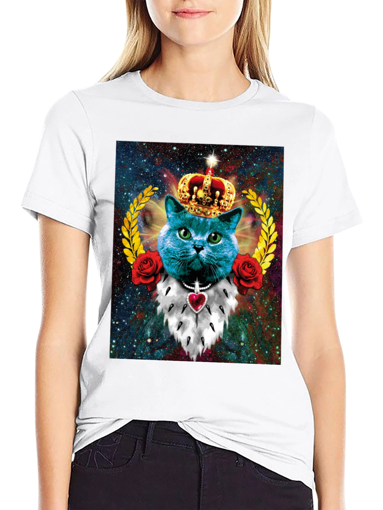 King Cat T-Shirt Galaxy Cat Tee