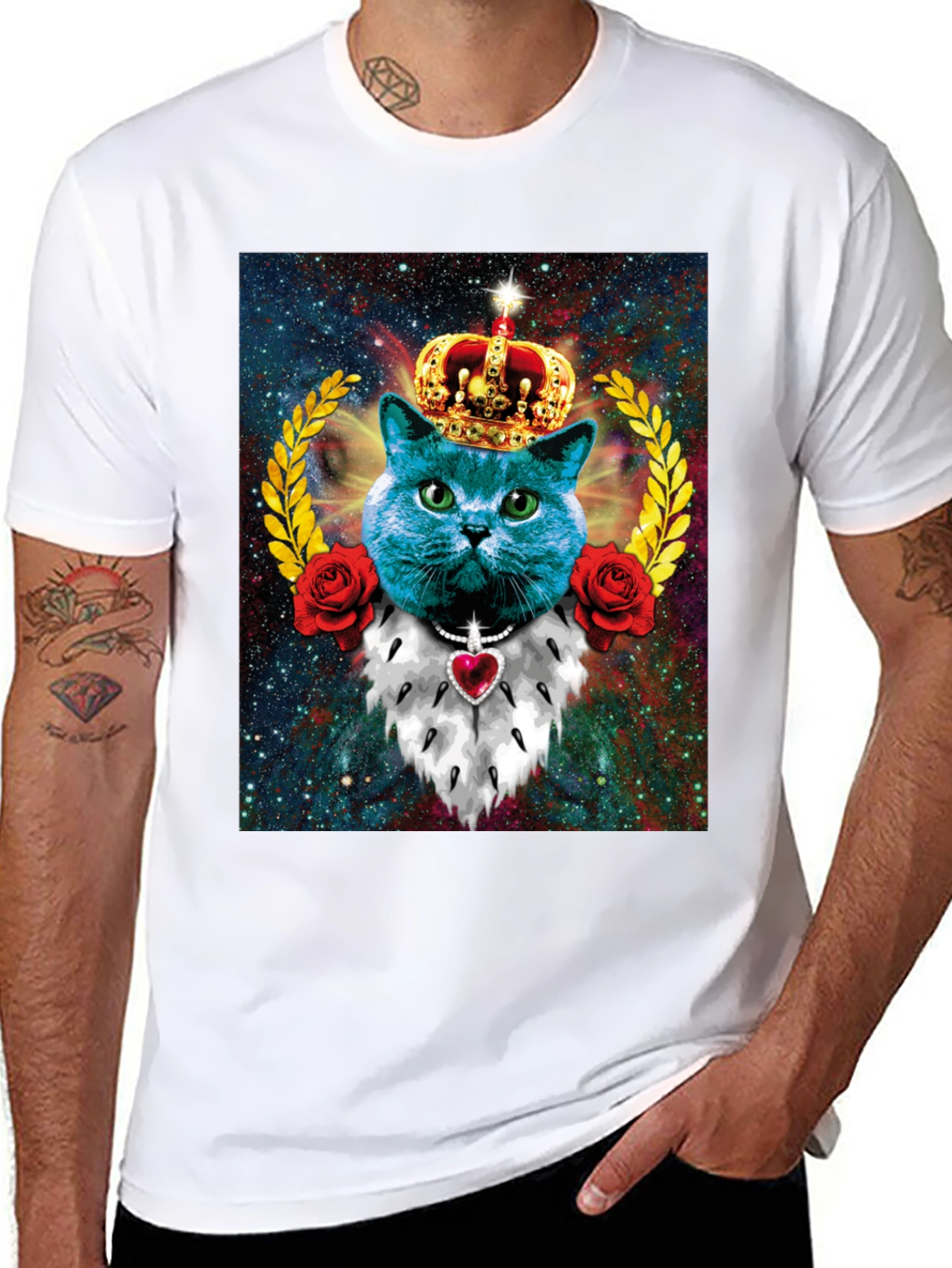 King Cat T-Shirt Galaxy Cat Tee