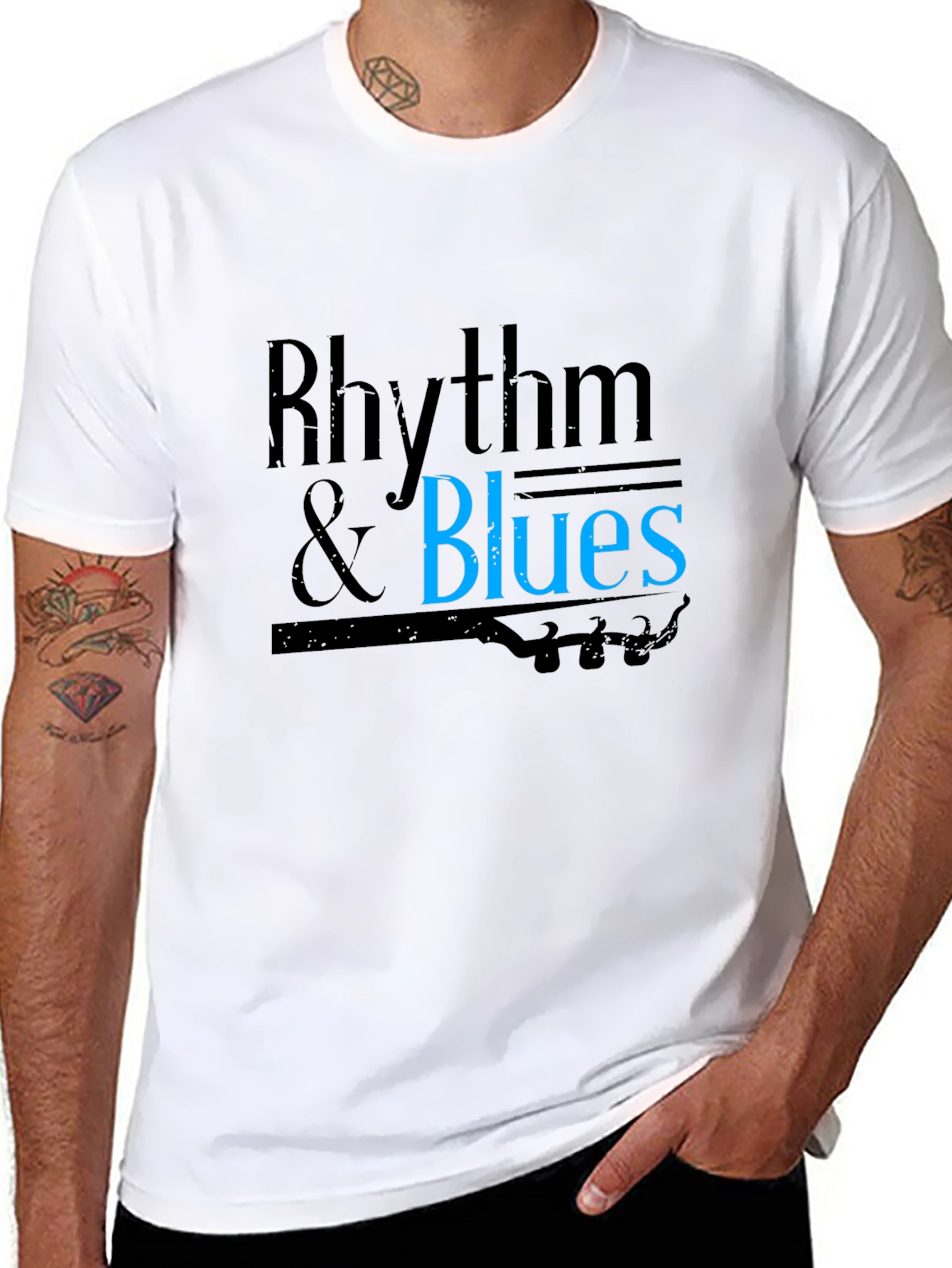 Rhythm & Blues Black T-Shirt - Music Inspired Tee