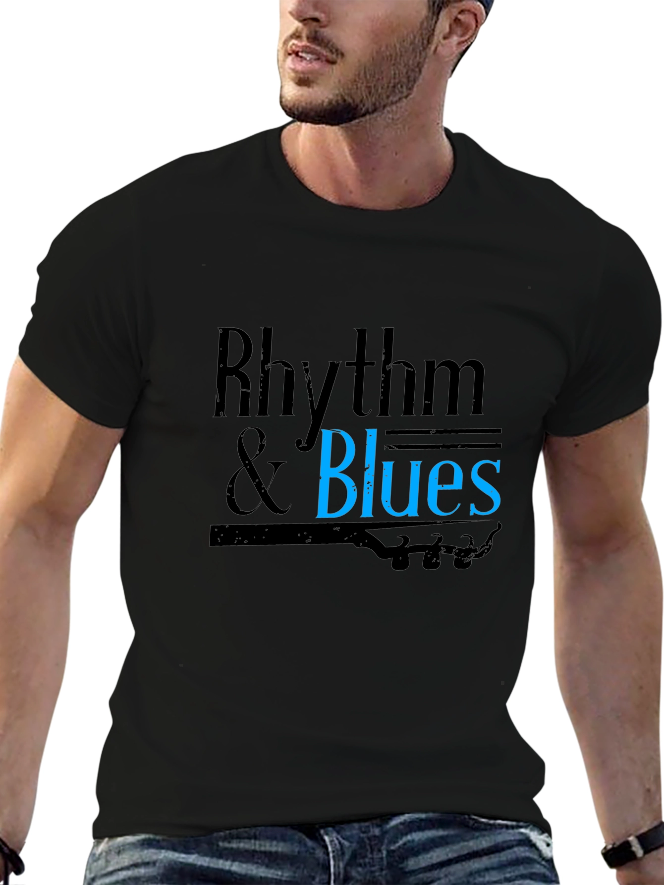 Rhythm & Blues Black T-Shirt - Music Inspired Tee
