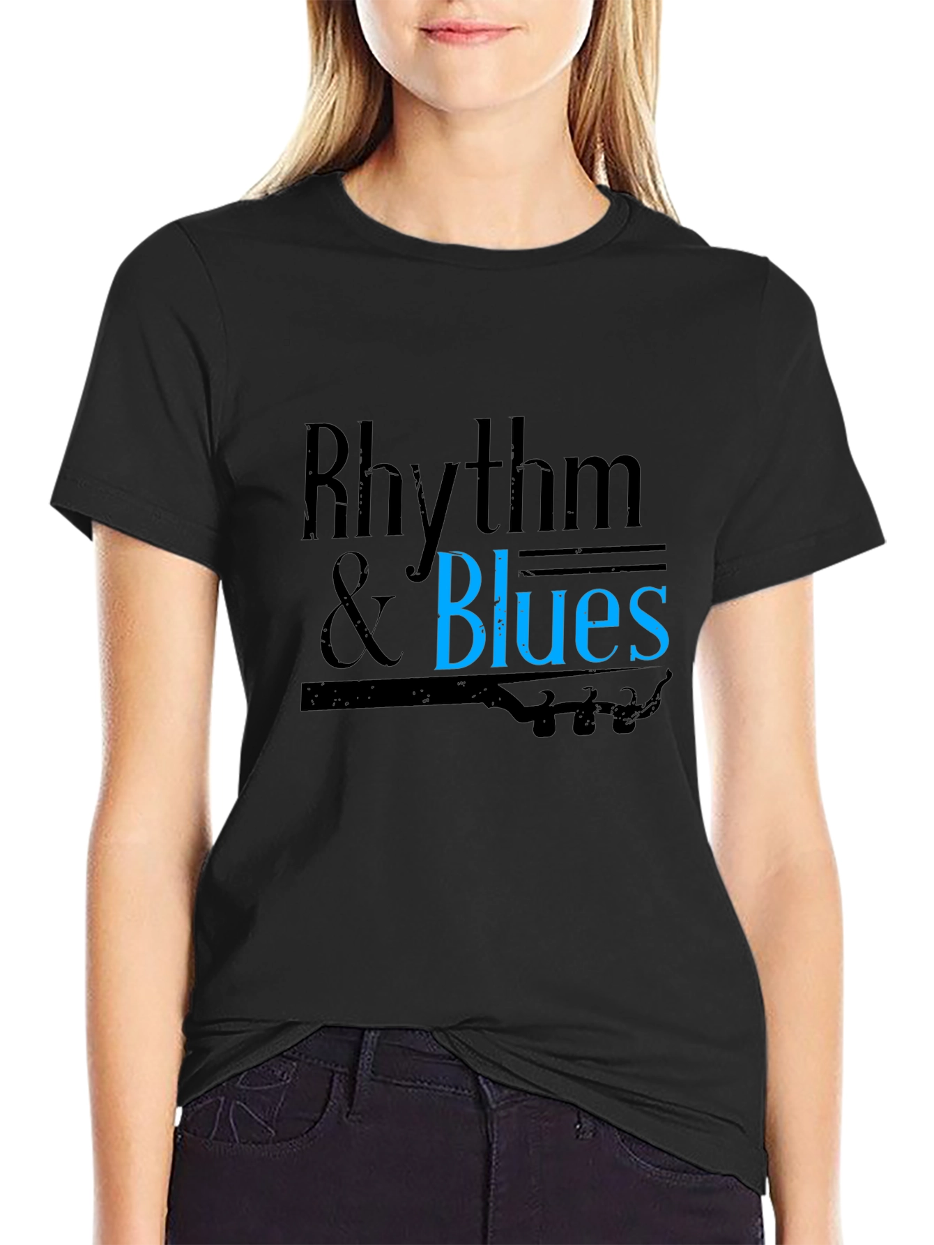 Rhythm & Blues Black T-Shirt - Music Inspired Tee