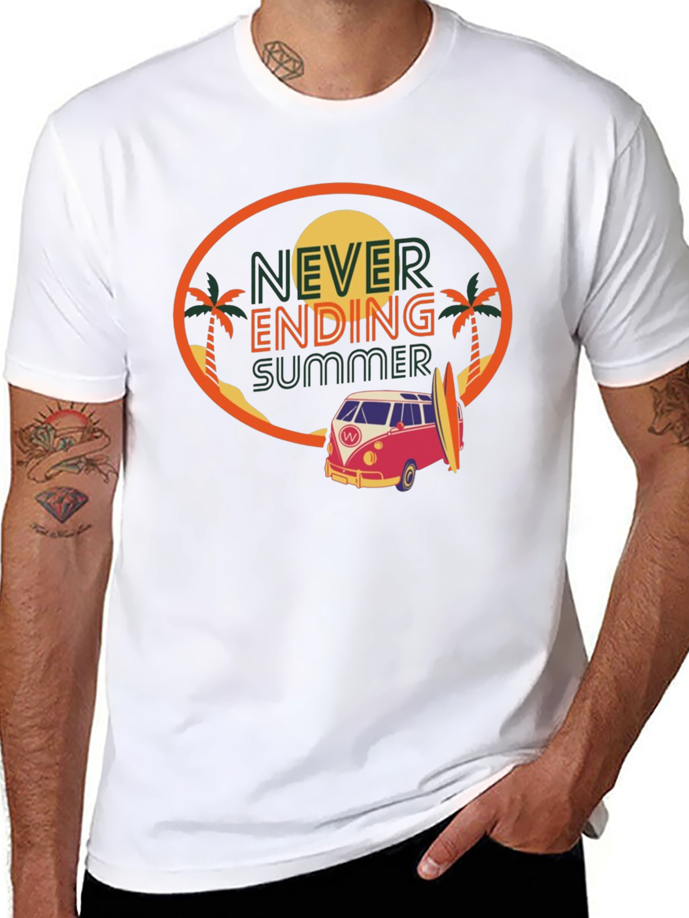 Never Ending Summer Black Graphic Tee