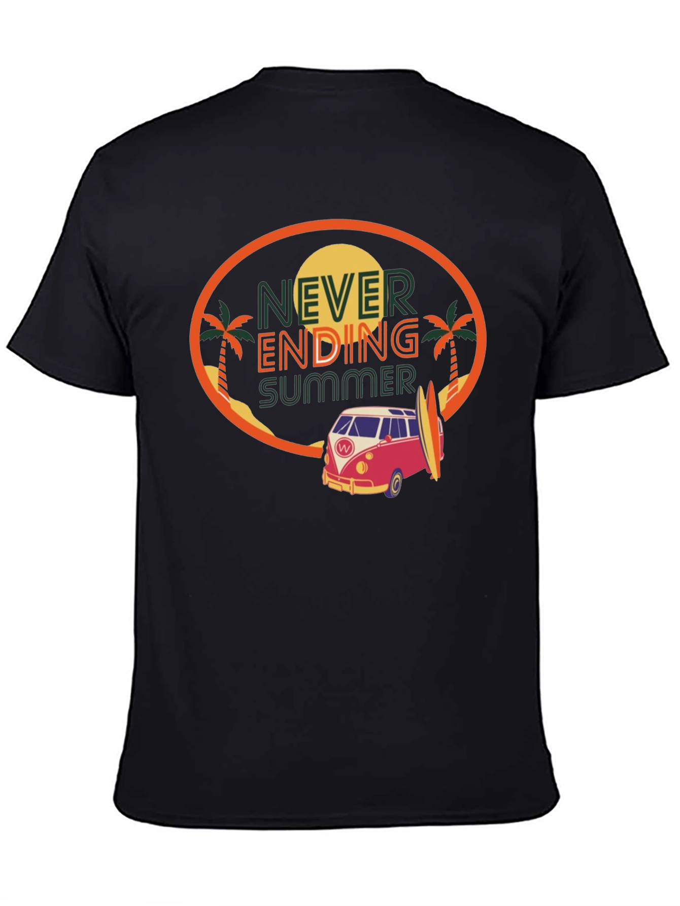 Never Ending Summer Black Graphic Tee