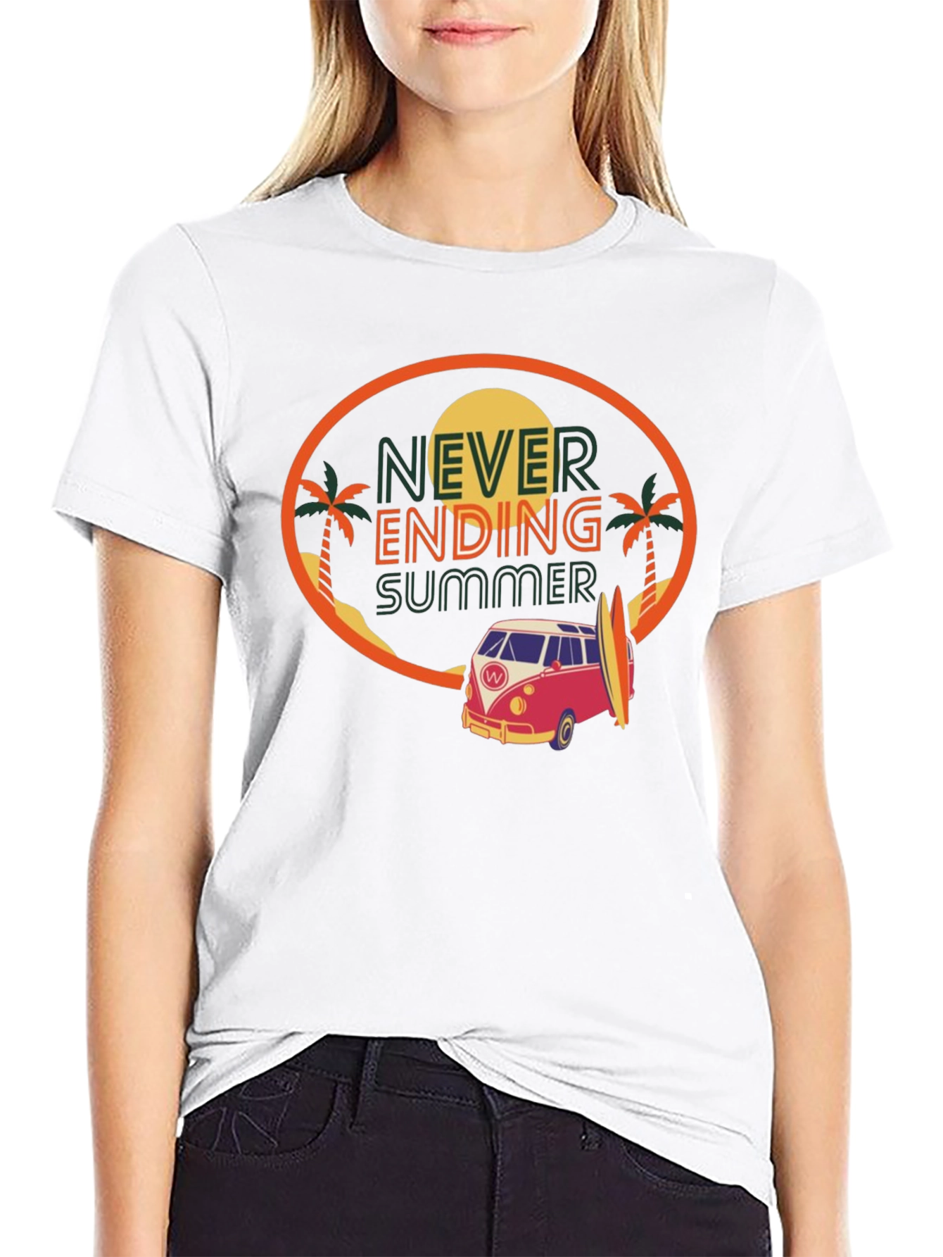 Never Ending Summer Black Graphic Tee