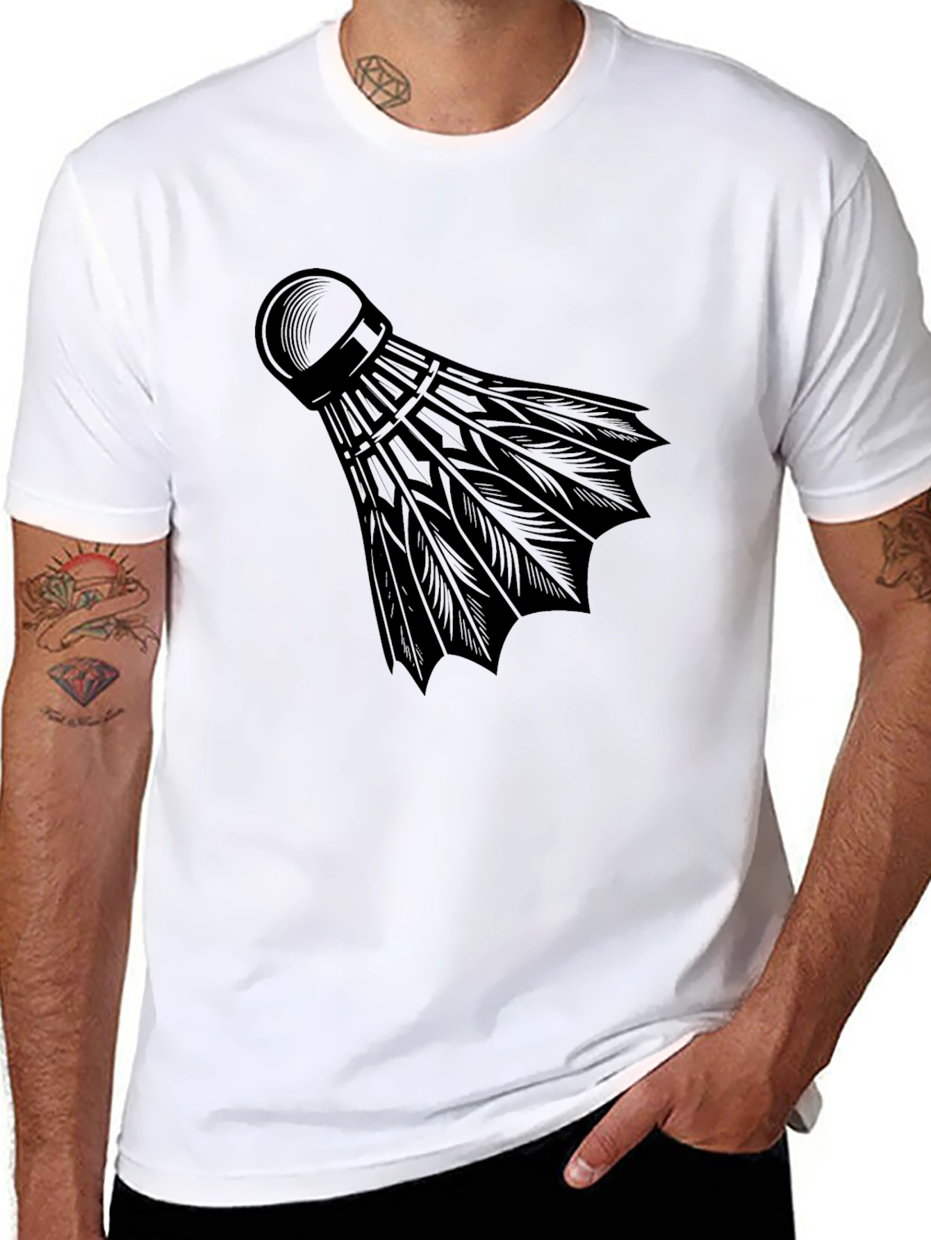 Badminton Shuttlecock Graphic Tee - Stylish Sportswear