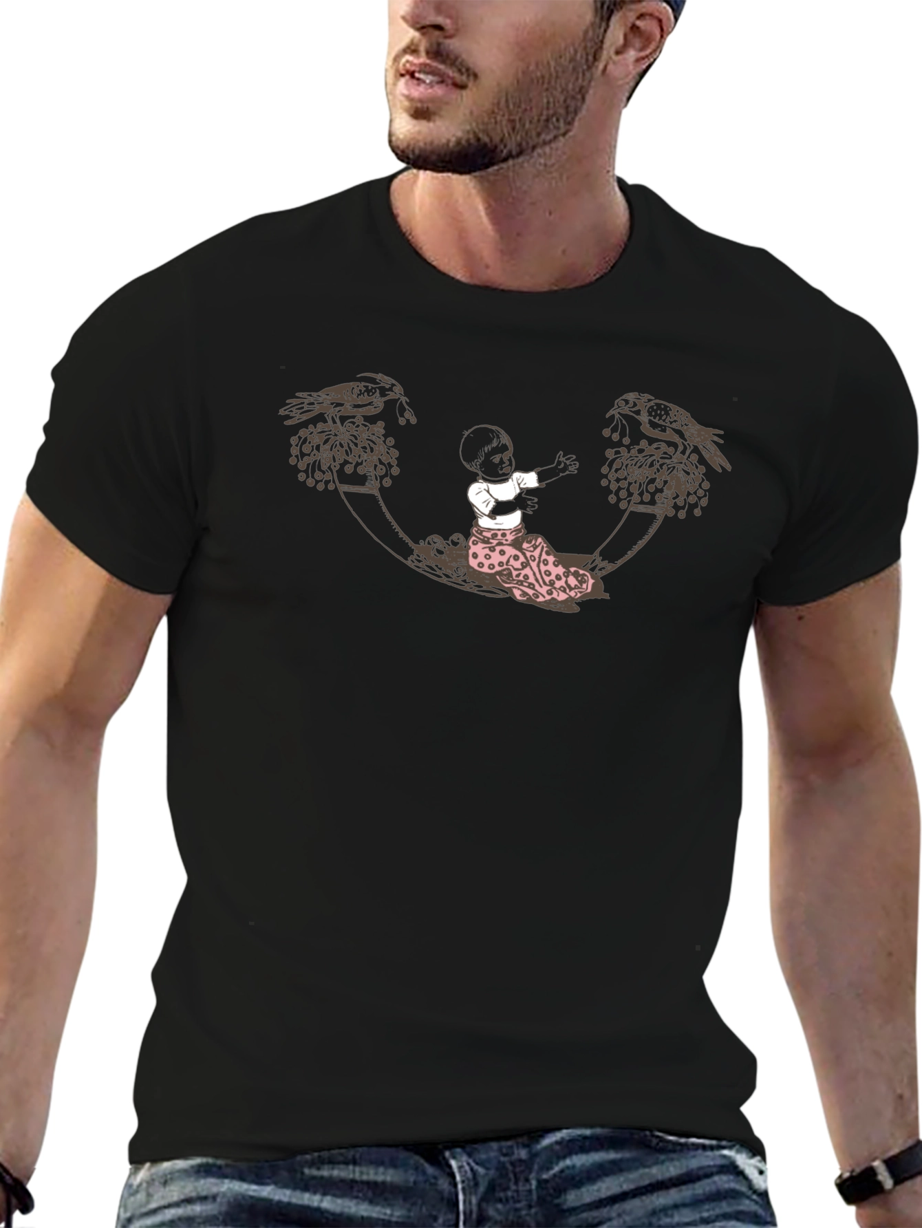 Unique Graphic Tee - Crow & Child Design