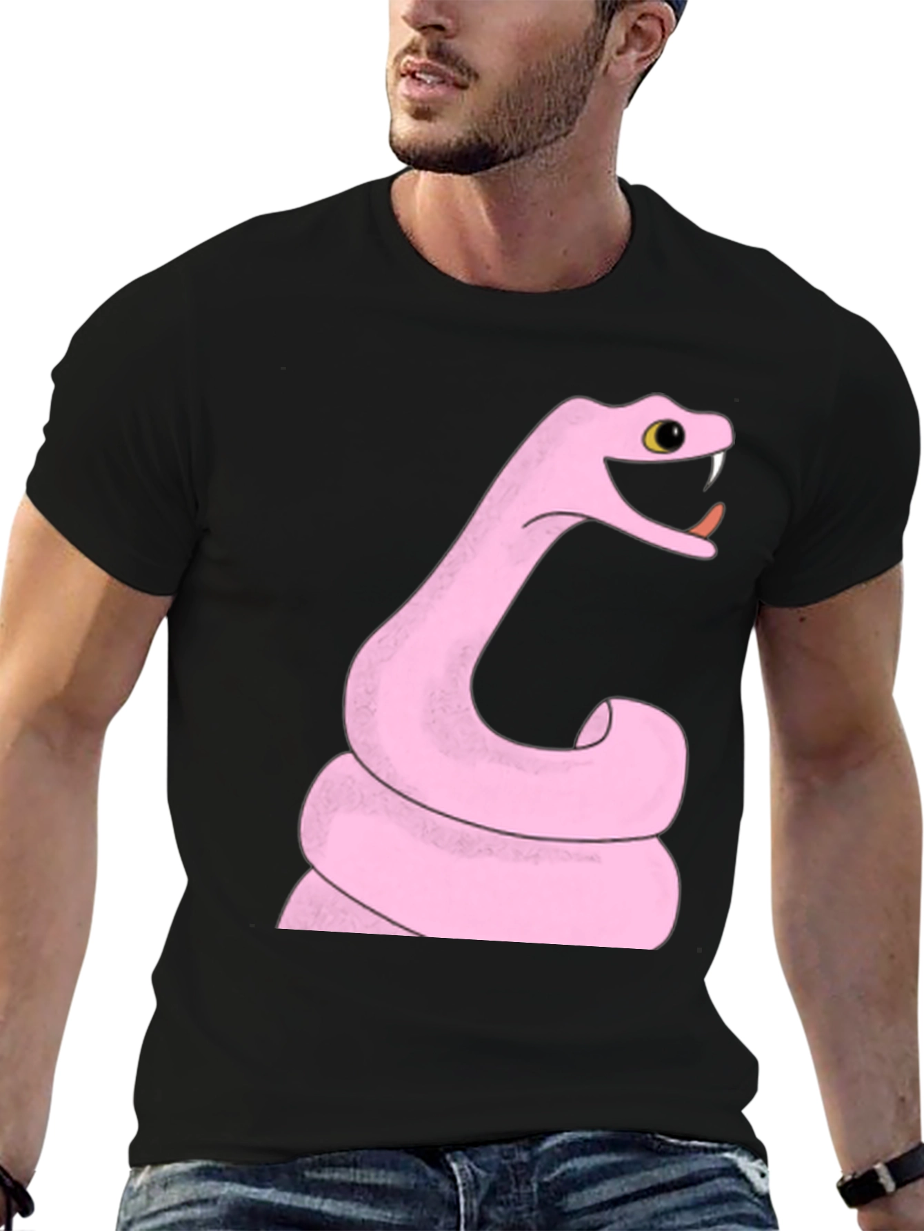 Pink Snake Graphic T-Shirt