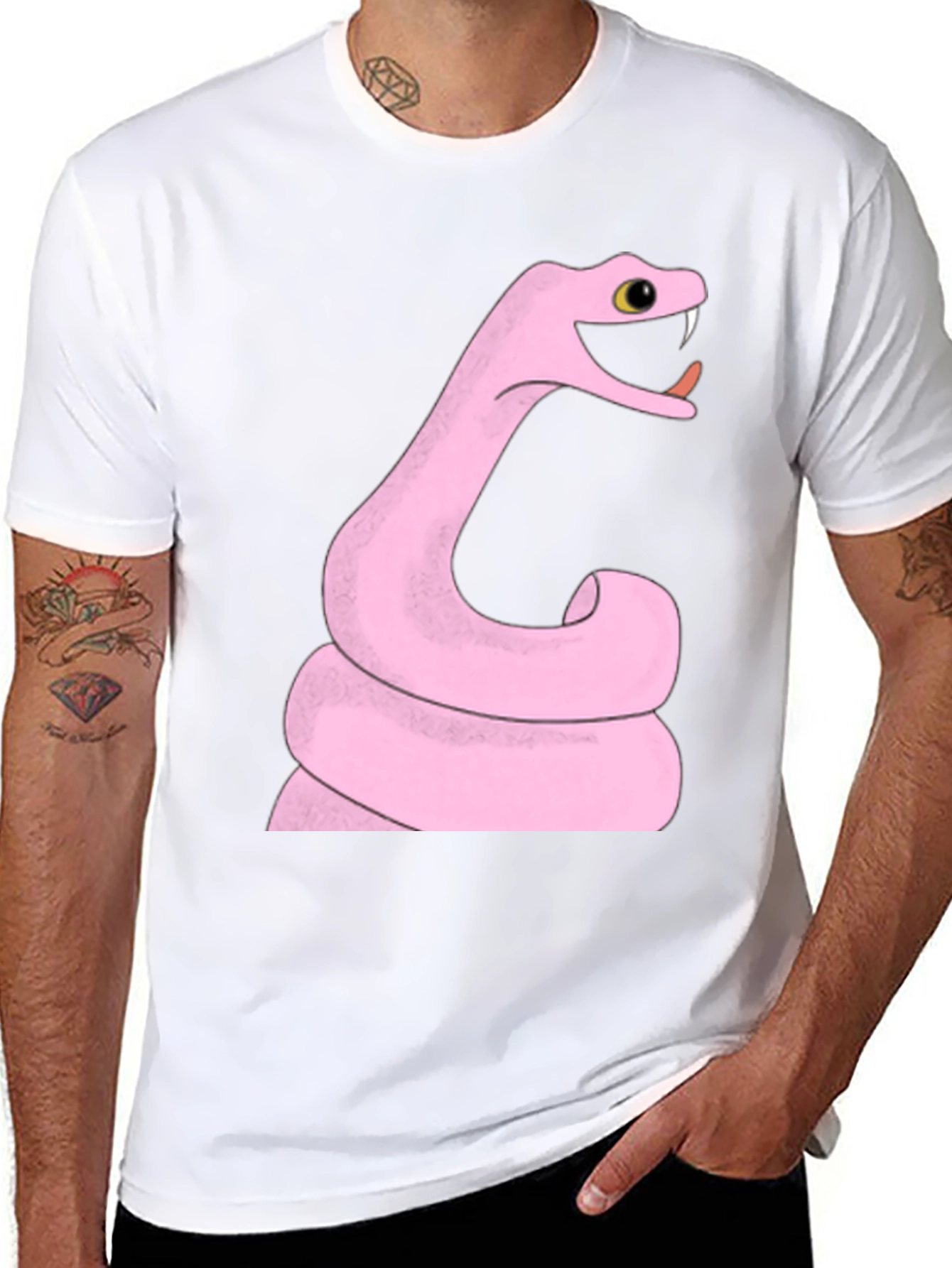 Pink Snake Graphic T-Shirt