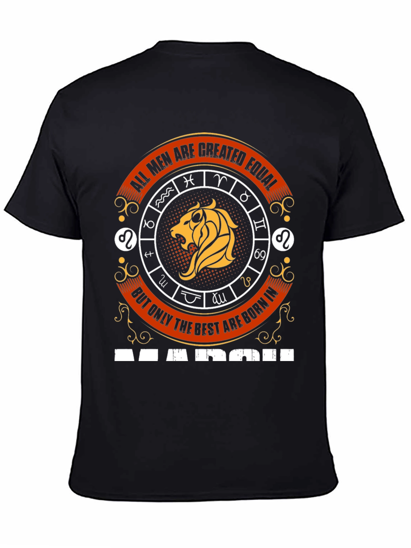 Mens Zodiac T-Shirt - Lion March Birthday Gift