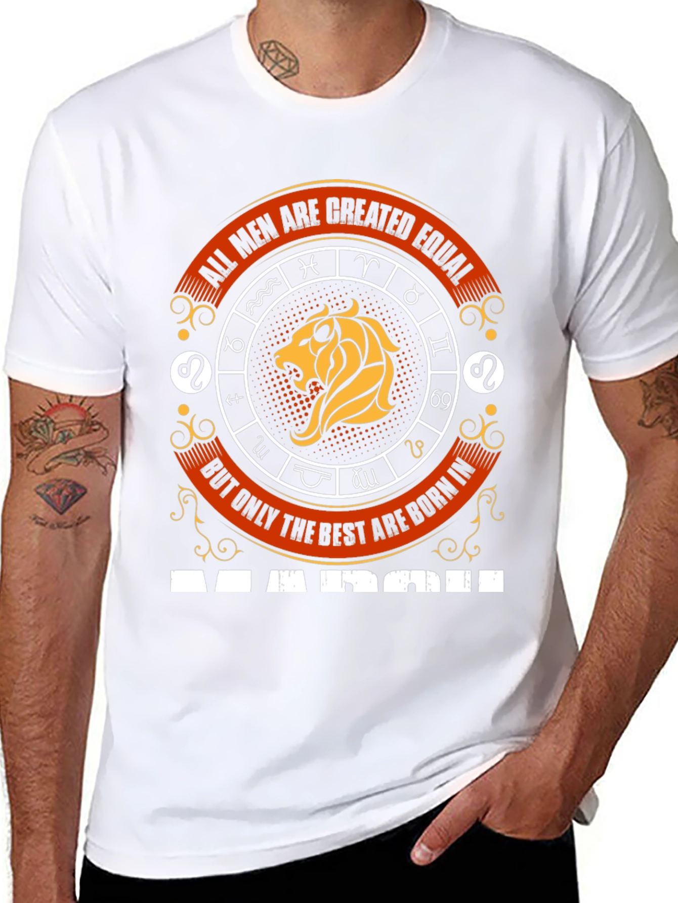Mens Zodiac T-Shirt - Lion March Birthday Gift