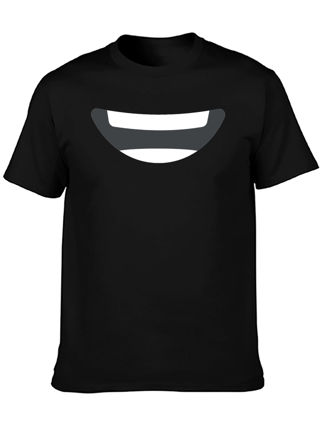 Smiley Face Graphic Tee - Black Cotton Comfort