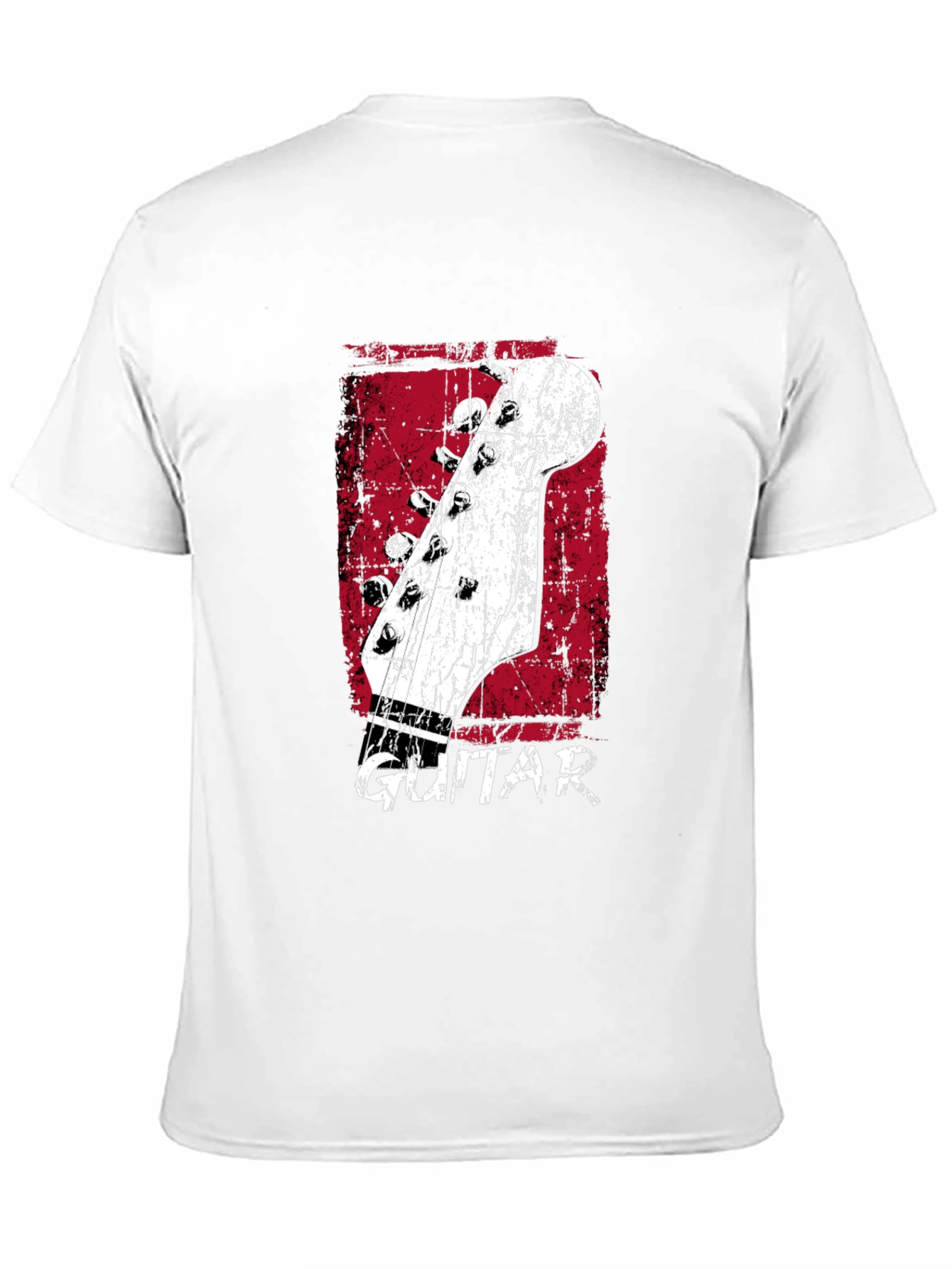Retro Guitar Headstock Graphic T-Shirt - Black