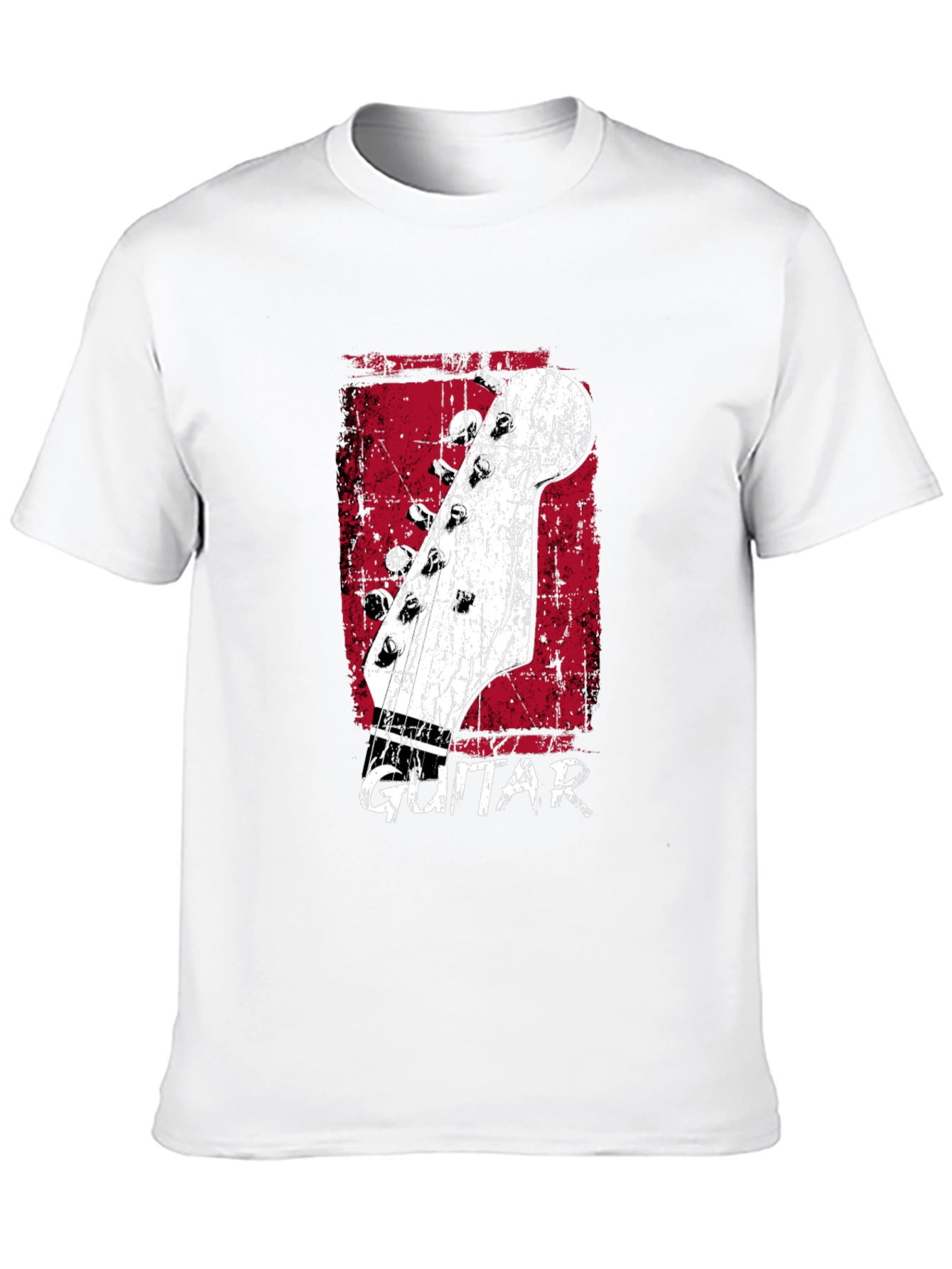 Retro Guitar Headstock Graphic T-Shirt - Black