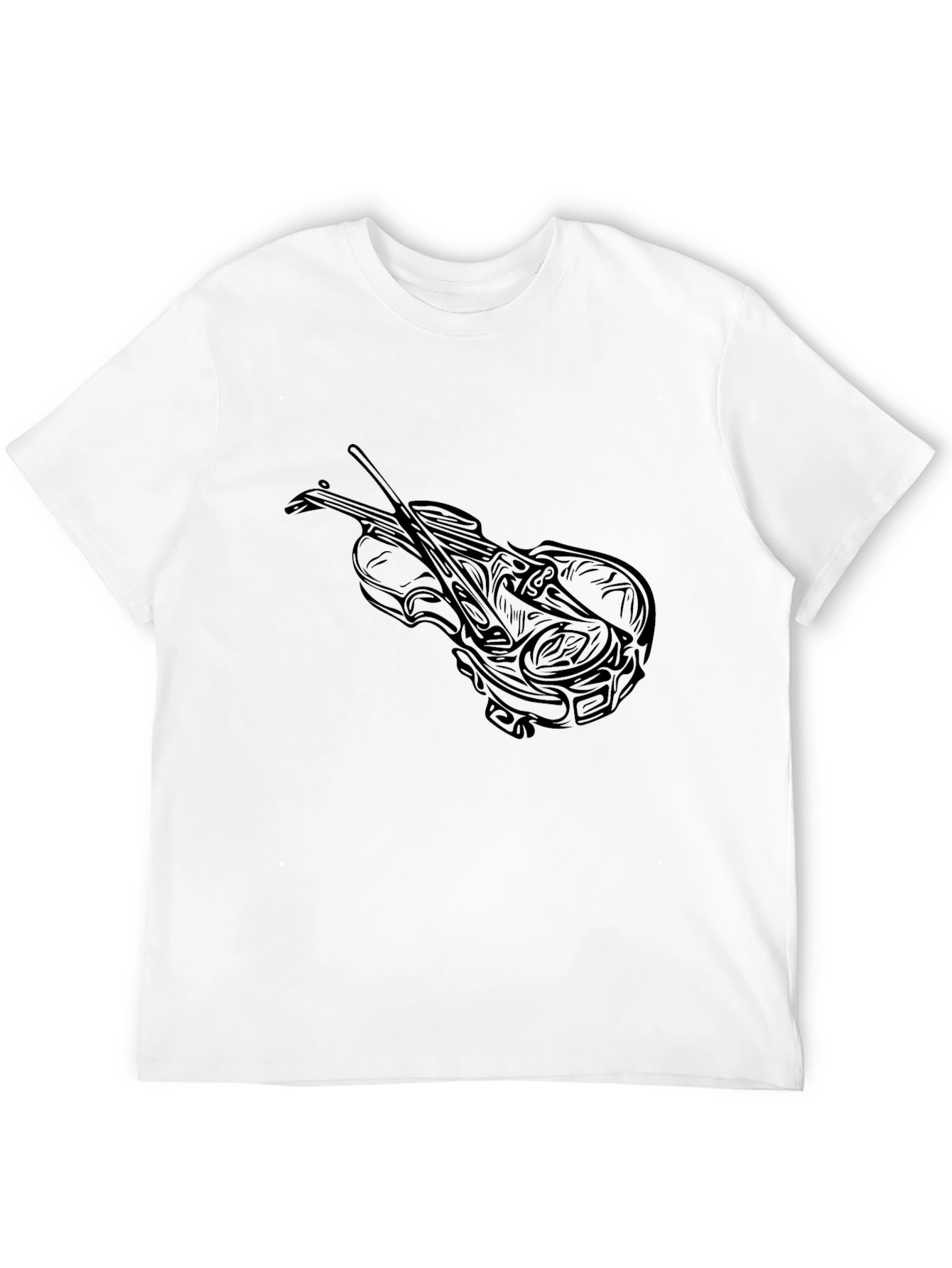 Violin Graphic Tee - Stylish Black T-Shirt